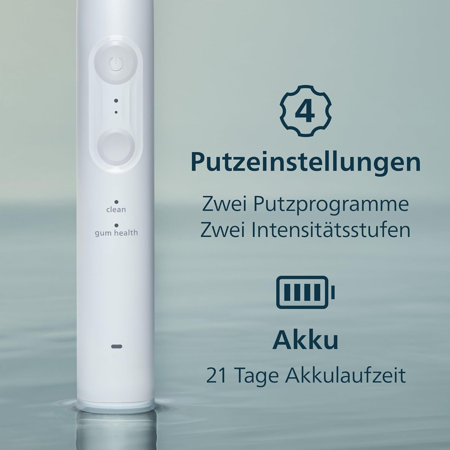 Thumbnail 4 de Philips Sonicare Series 4100 HX4044/41 – Schallzahnbürste mit Drucksensor, 4 Putzeinstellungen & 21-Tage-Akku