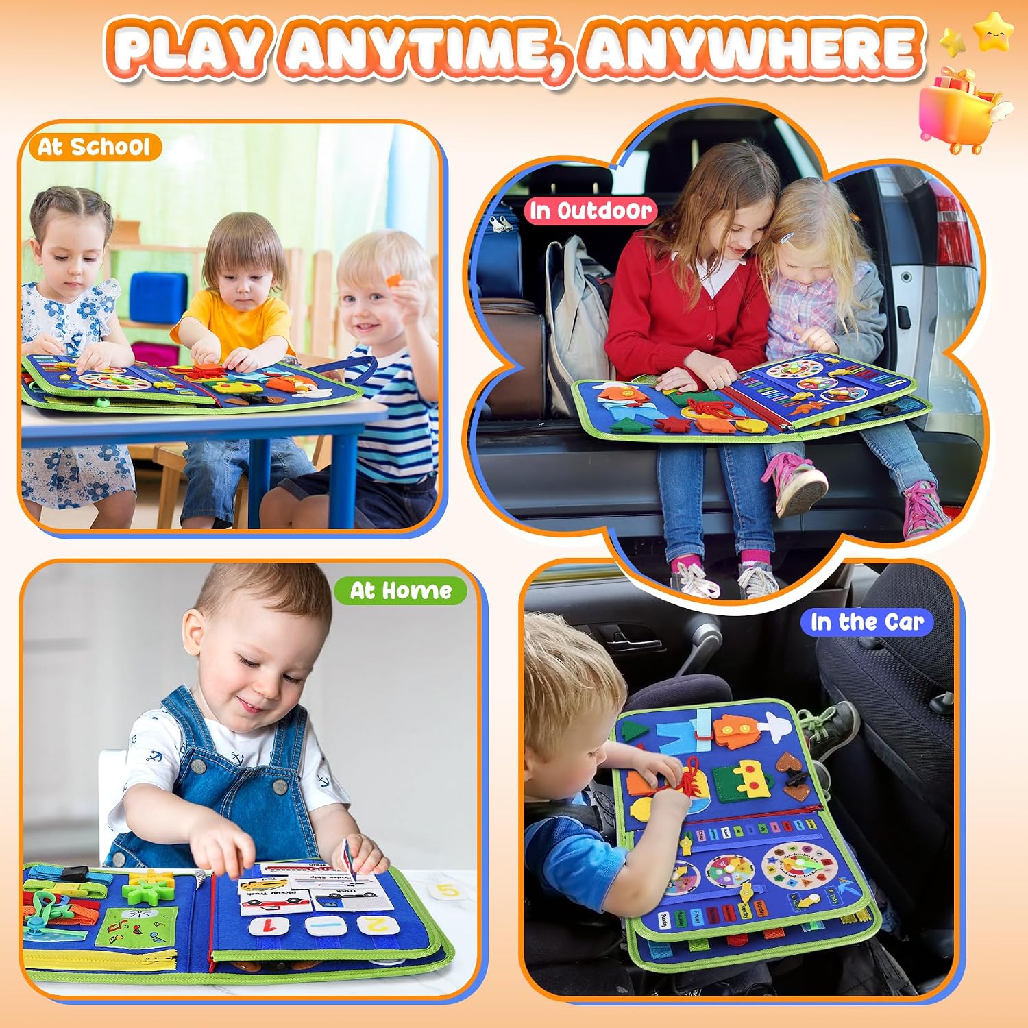 Thumbnail 6 de URMYWO UMMZBAL Busy Board, 6-Page Fabric Activity Book with Alphabet and Number Activities