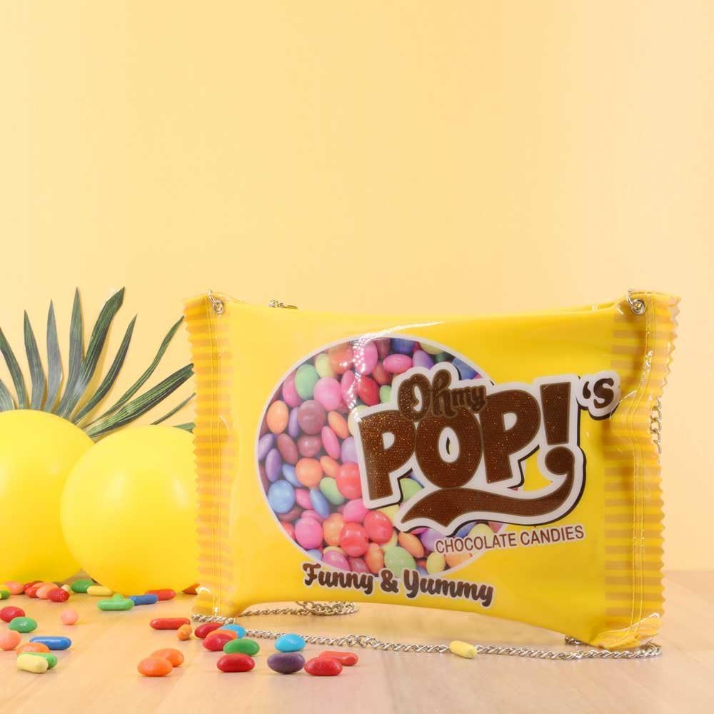 Detalle 2 de Oh My Pop! Chococandy - Sac à Bandoulière Chaîne, Jaune