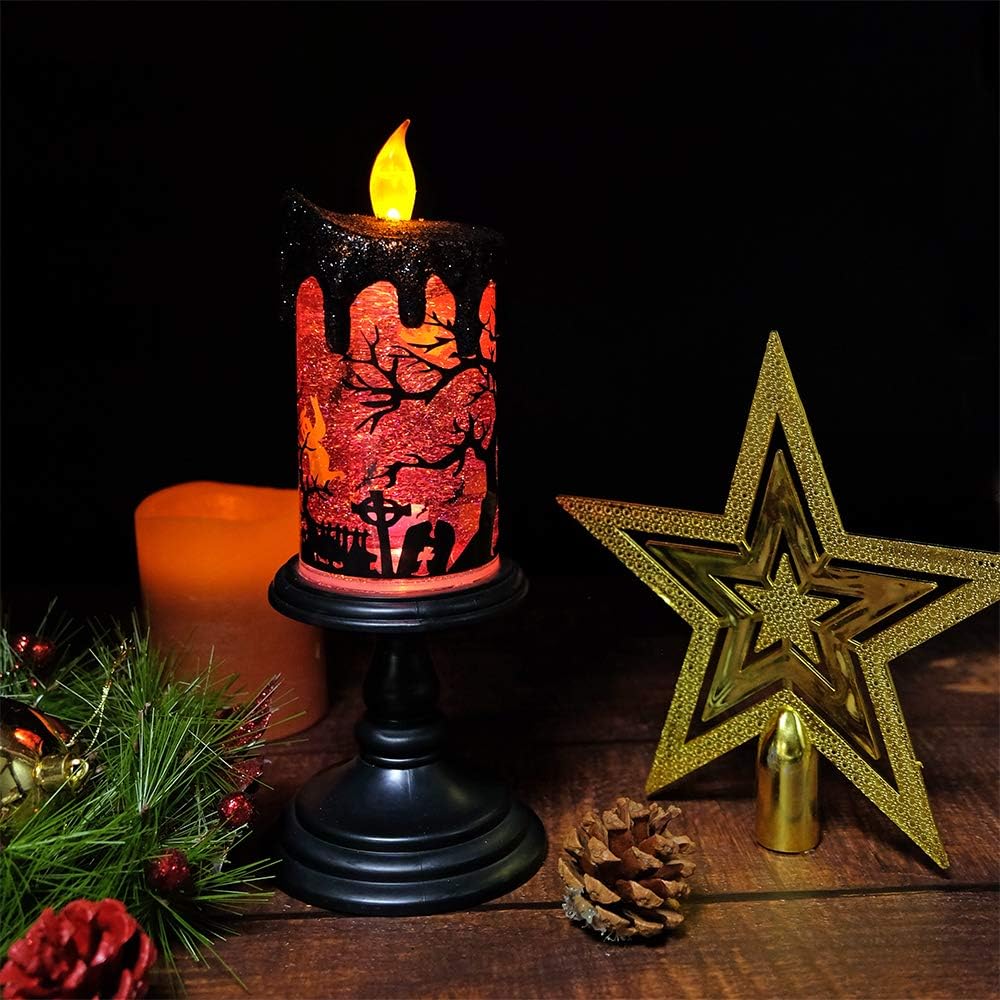 Detalle 2 de Eldnacele snow globe candle, 4-inch diameter