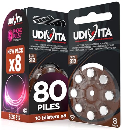 Detalle de Udivita PR41 (312) : piles auditives zinc-air 1,45 V, 180 mAh