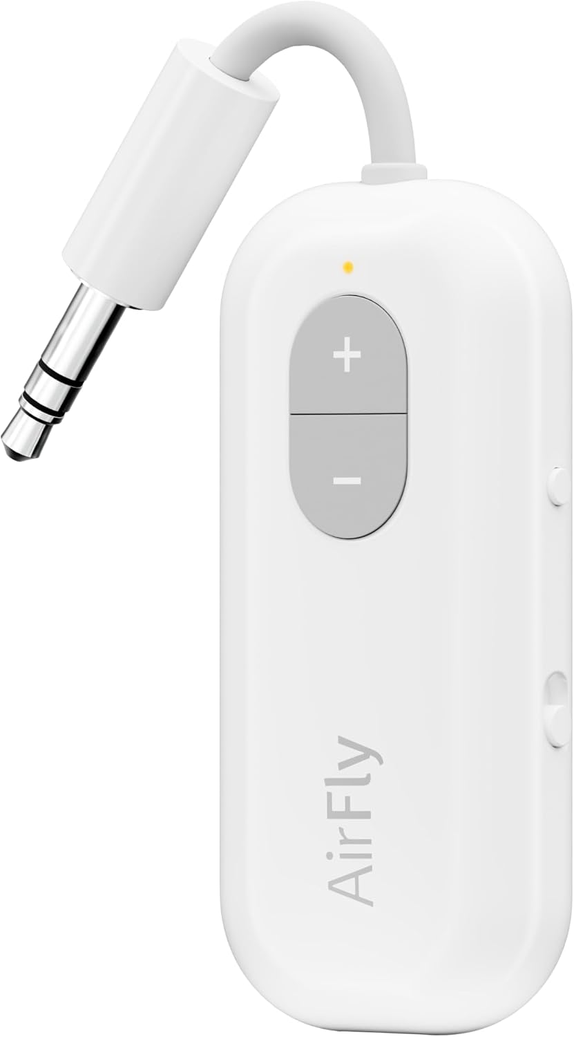 Detalle de Twelve South AirFly SE : transmetteur Bluetooth pour AirPods et casques sans fil, usage avion et salle de sport
