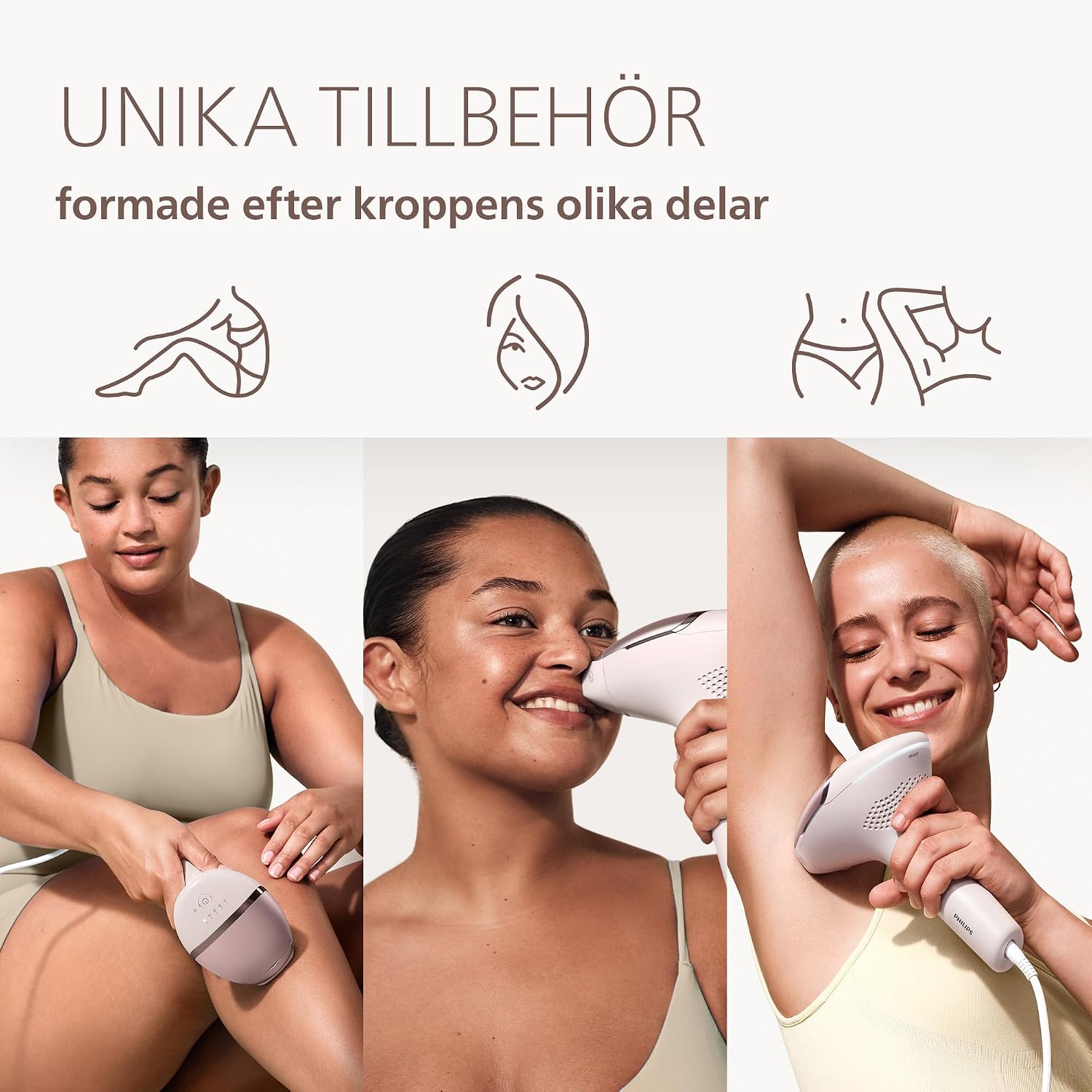 Detalle de Philips Lumea 9000 BRI938/00 IPL-hårborttagare med tre tillbehör och SmartSkin