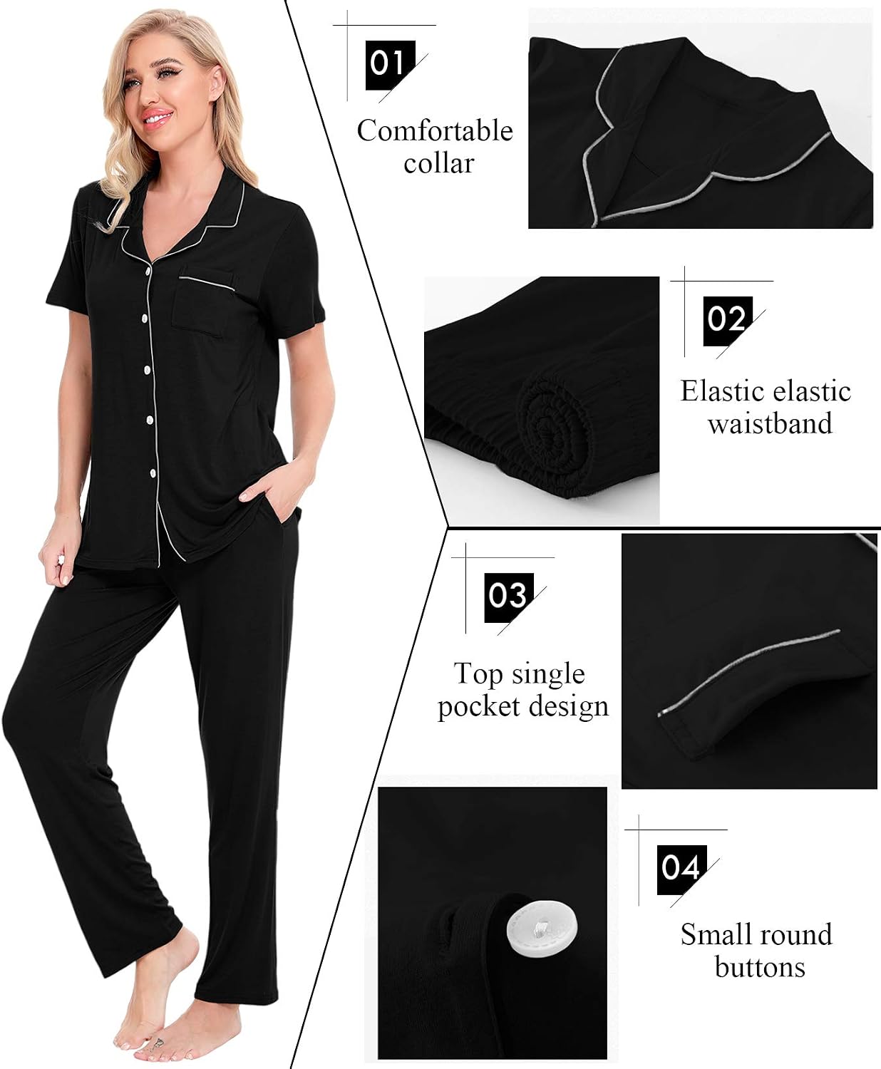 Detalle 2 de SWOMOG Women Pajama Set 2-Piece 🌙