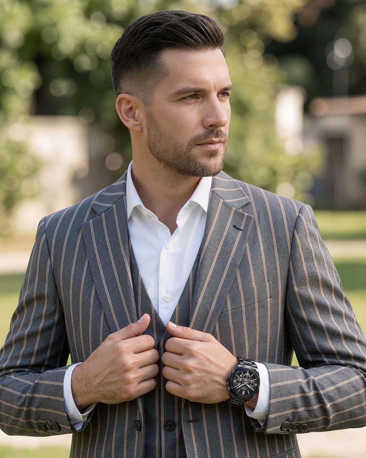 Thumbnail 5 de CIVO Herren-Chronograph Edelstahl Quarz mit Datum – wasserdichte 3-ATM-Armbanduhr (41 mm)