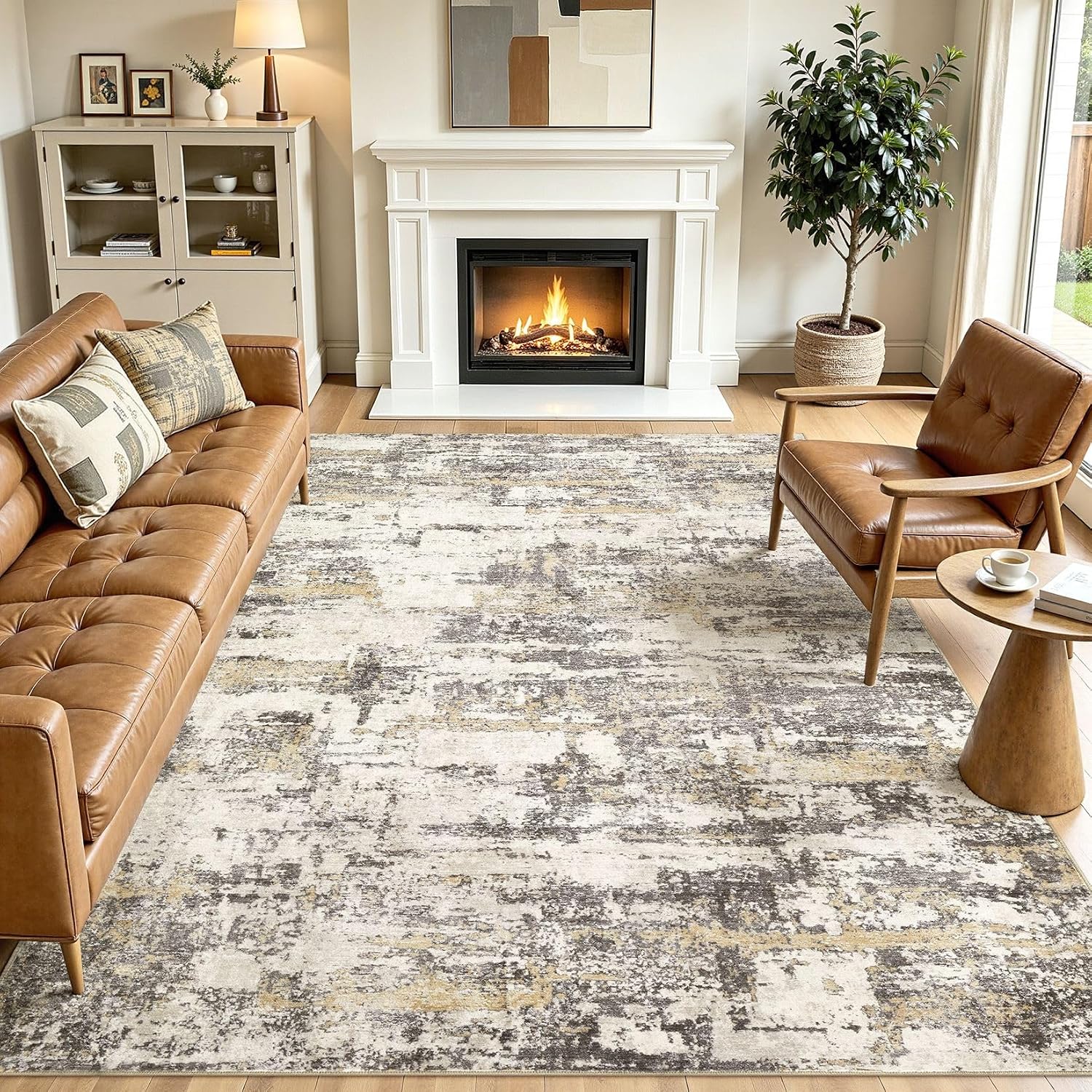 Detalle de 8x10 Washable Abstract Area Rug