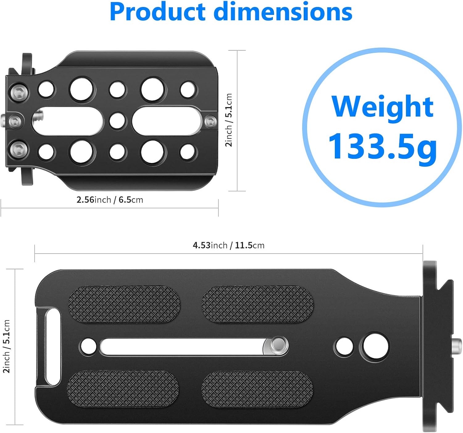 Detalle 2 de NEEWER L-förmige QR-Platte für DSLR mit Arca-kompatiblem QR-Standard (1/4" Schraube)