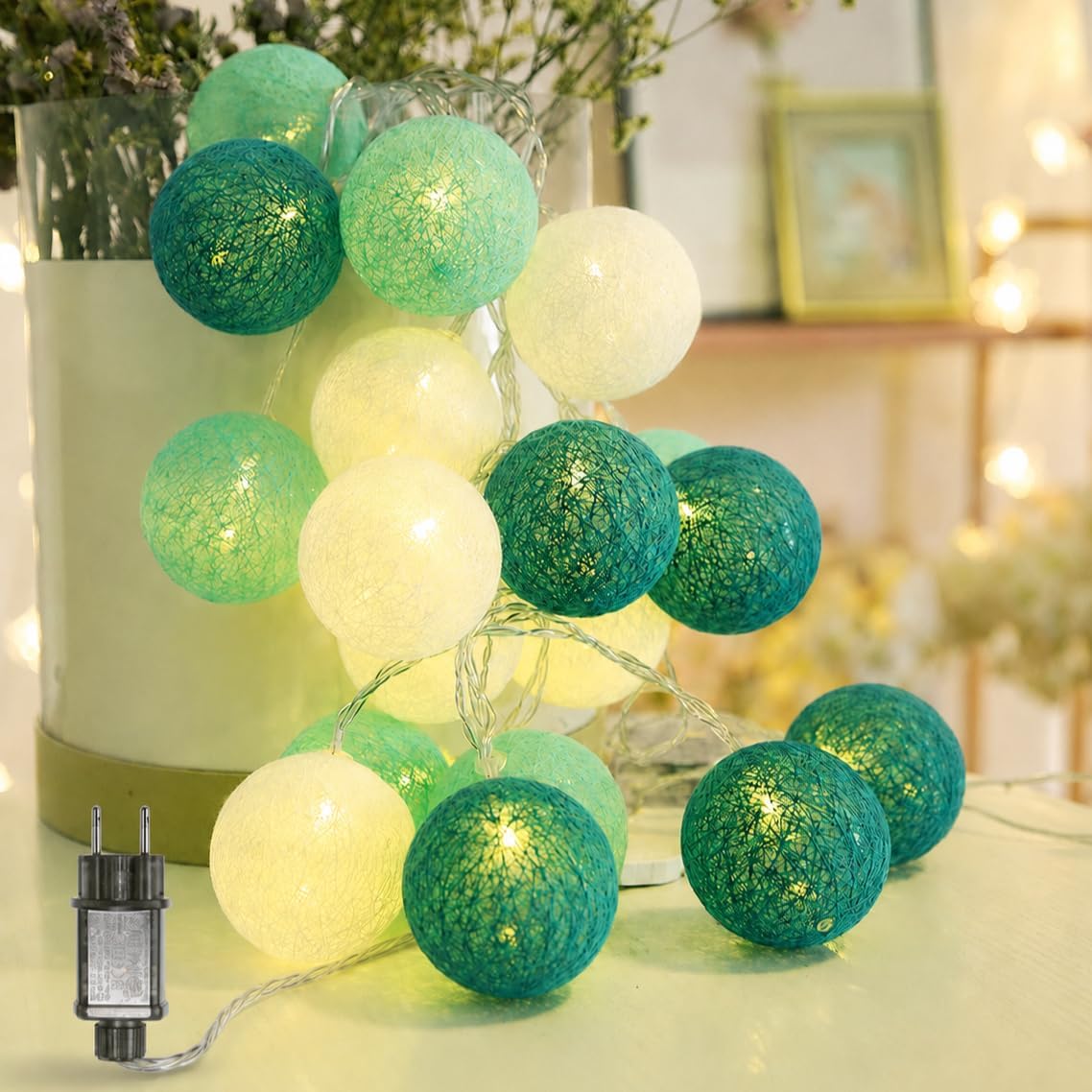 Thumbnail 6 de LED Lichterkette Baumwollkugeln 3,3 m – batteriebetrieben, 20 Kugeln, IP44