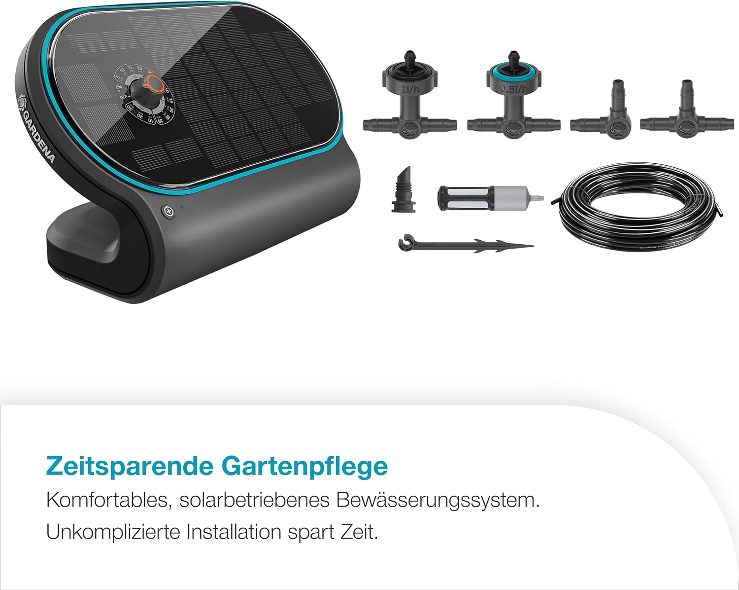 Detalle de GARDENA AquaBloom L Set: autarkes Solarsystem zur Bewässerung von bis zu 30 Pflanzen