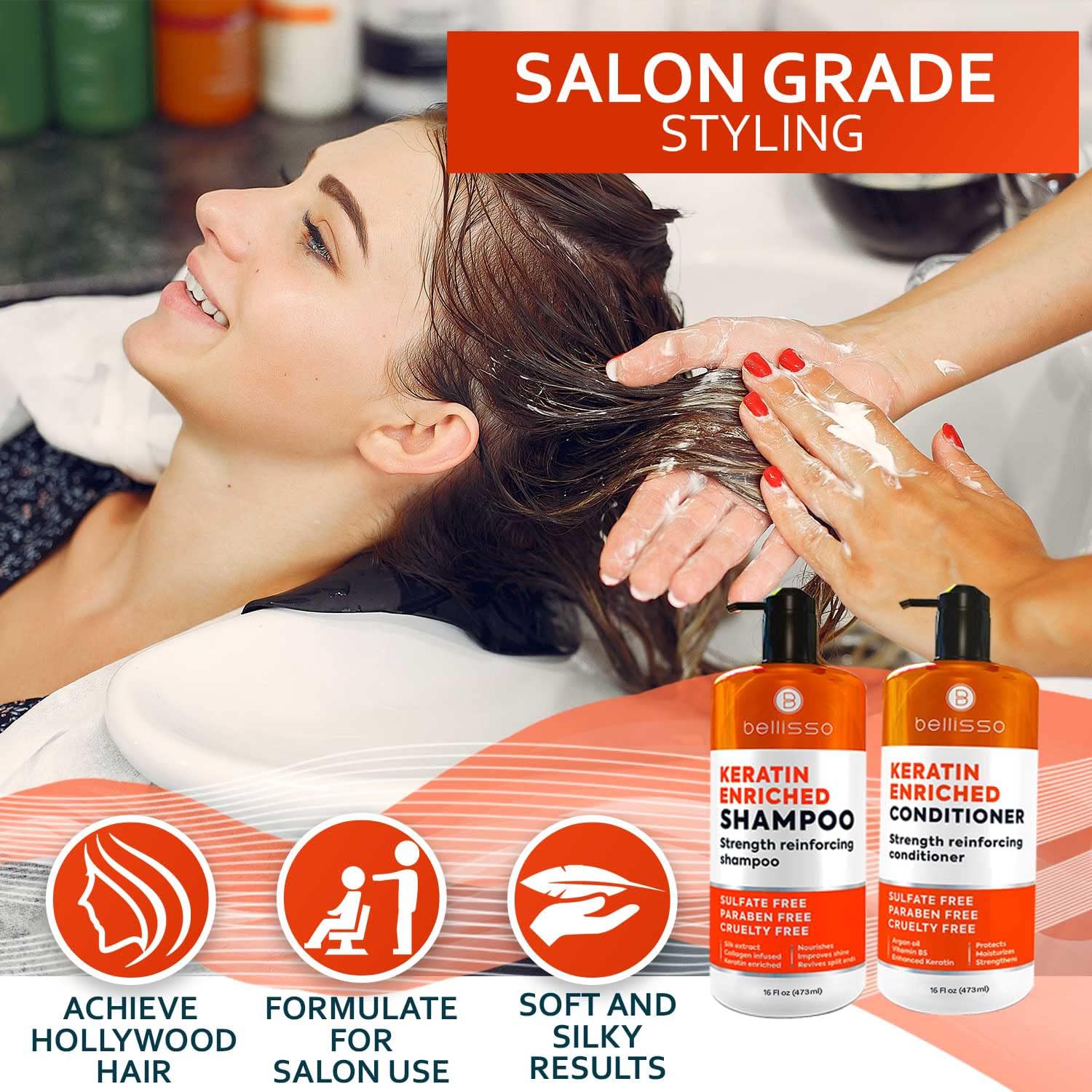 Thumbnail 6 de Bellisso Keratin Shampoo and Conditioner Set, Sulfate- and Paraben-Free