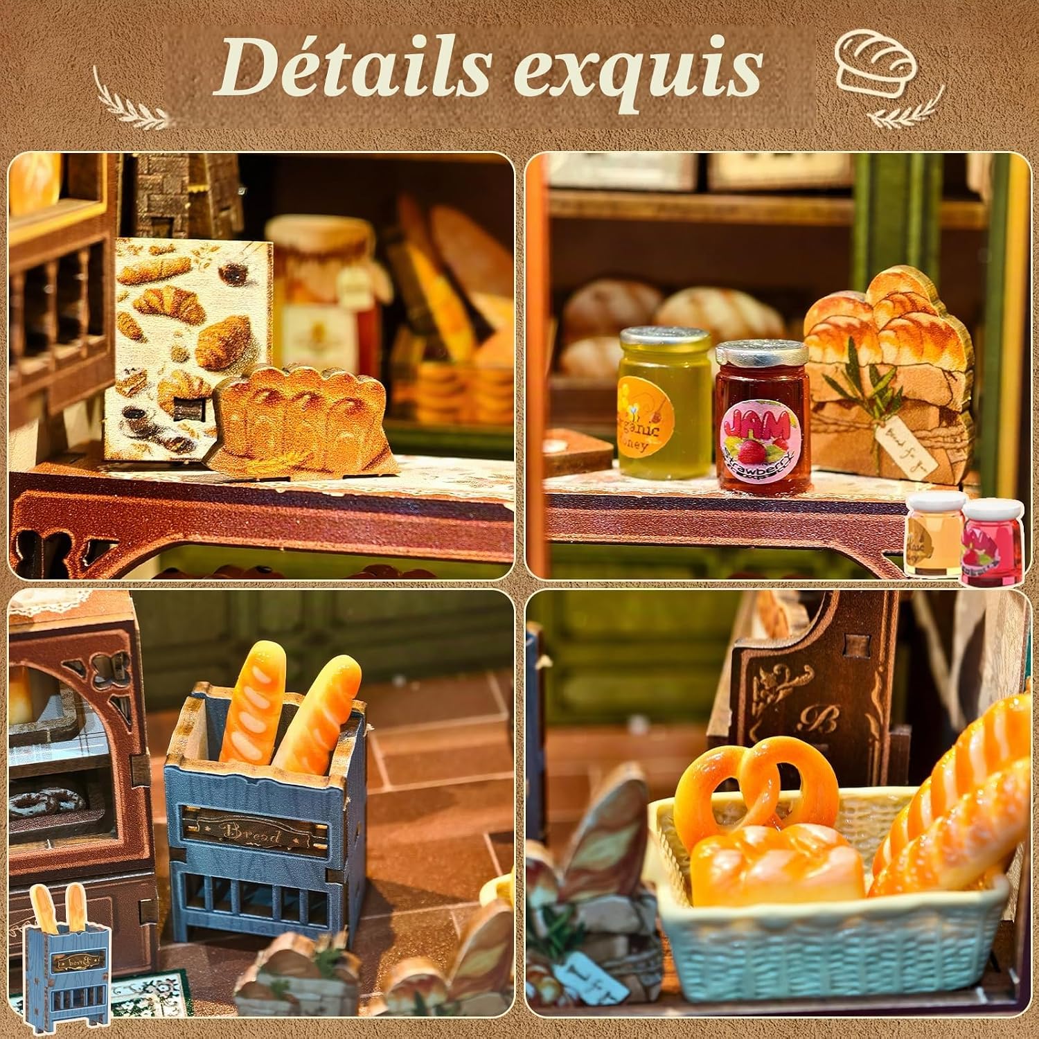 Thumbnail 2 de CUTEBEE Mrs.Hunt Bakery houten book nook DIY-kit met led