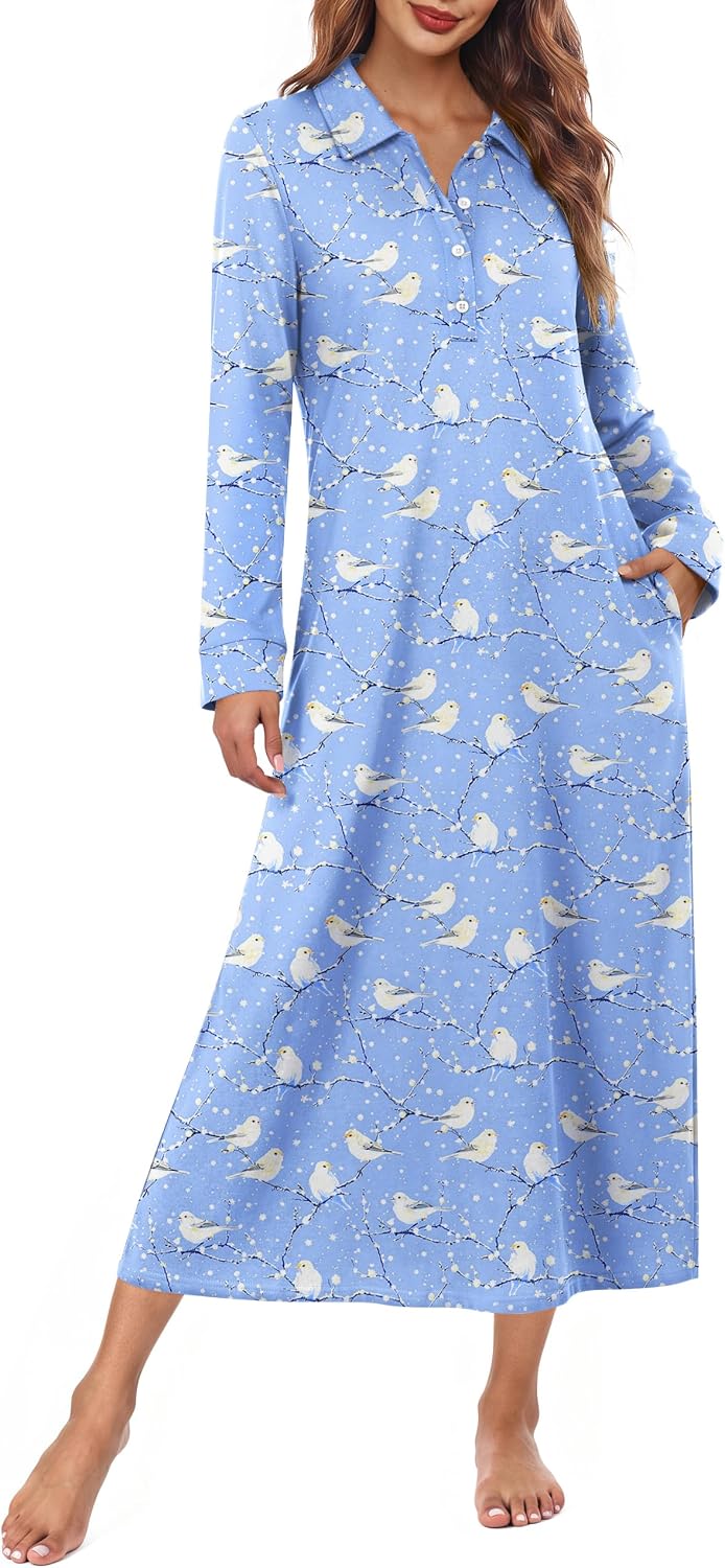 Detalle de Ekouaer cotton nightgown with pockets