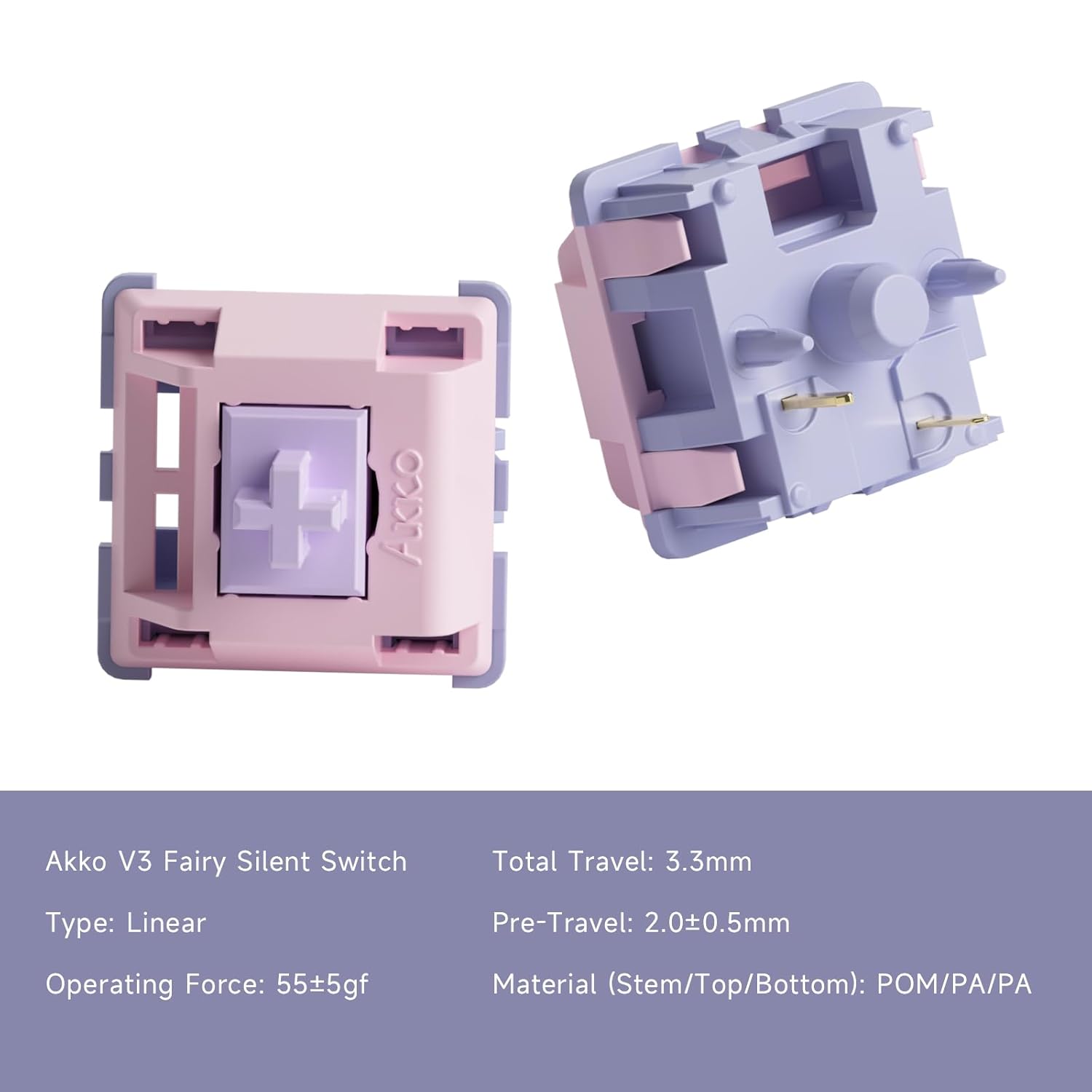 Detalle 2 de Akko Silent Switch 50gf Linear 17mm