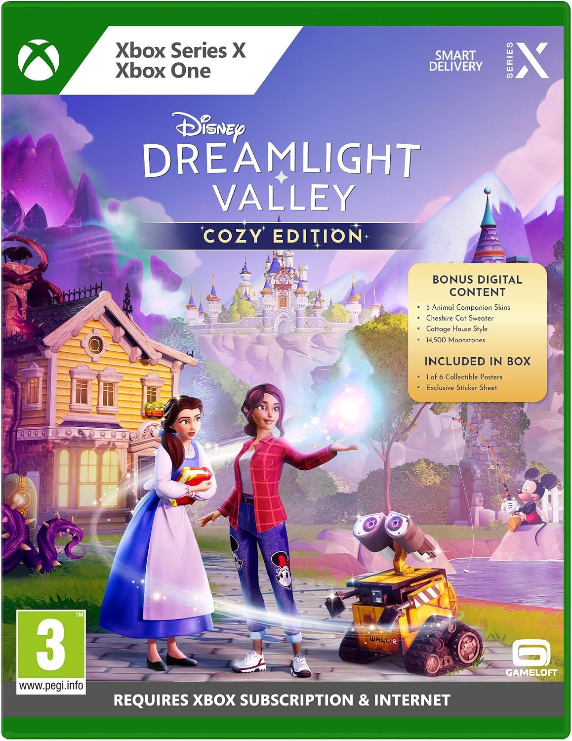 Detalle de Disney Dreamlight Valley: Cozy Edition (Xbox) with bonus posters, Cheshire Cat sweater, companion skins & more