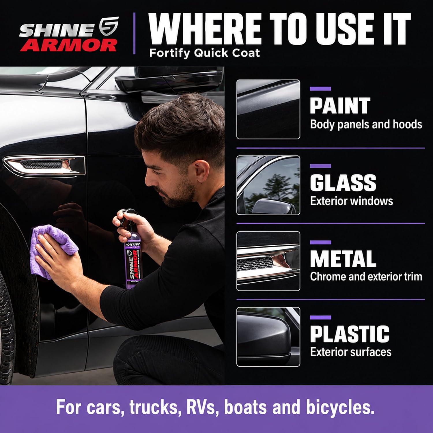Thumbnail 6 de Shine Armor Fortify Quick Coat 16FlOz Car Wax Spray
