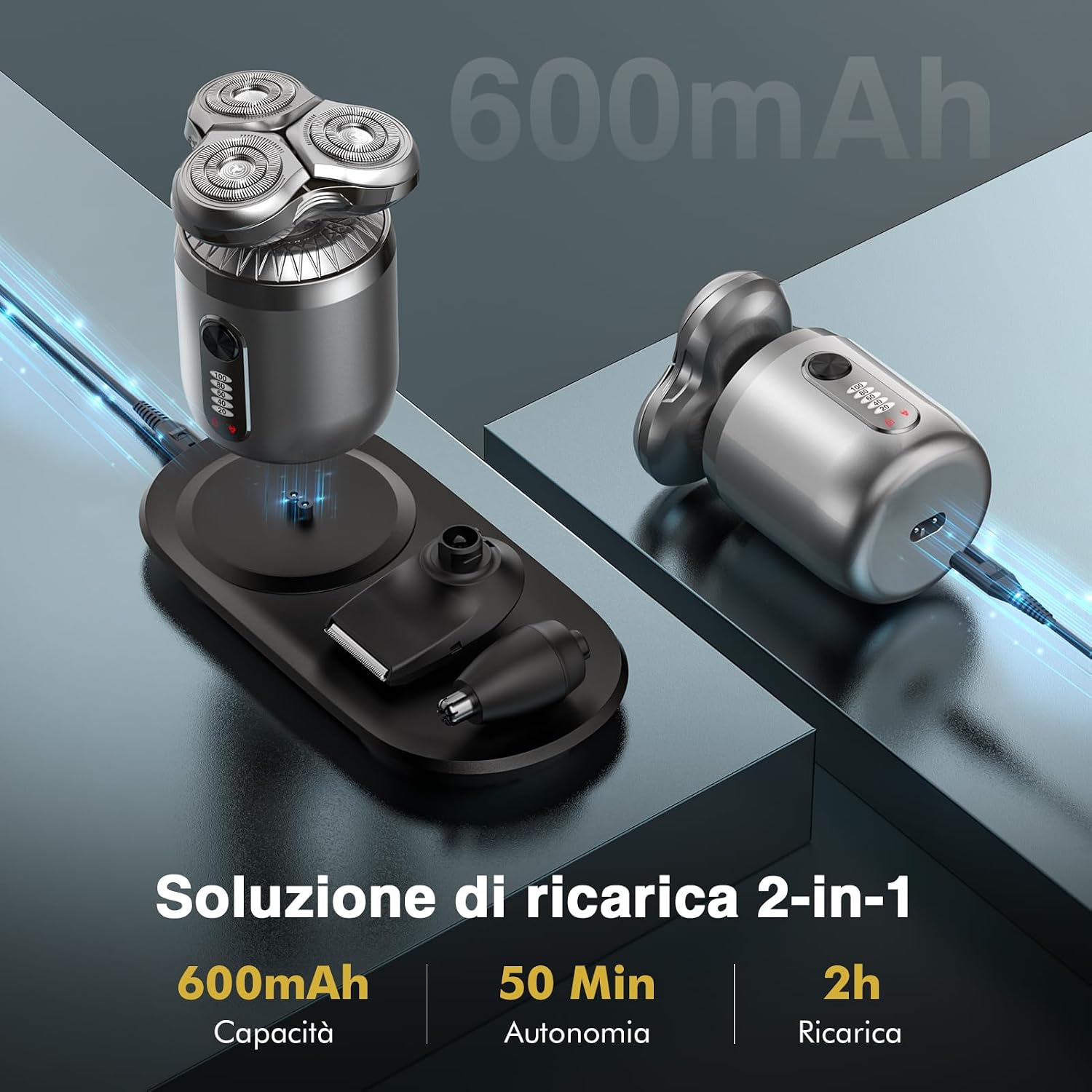 Detalle 1 de iWarmbase Mini Rasoio elettrico 50 min 🪒