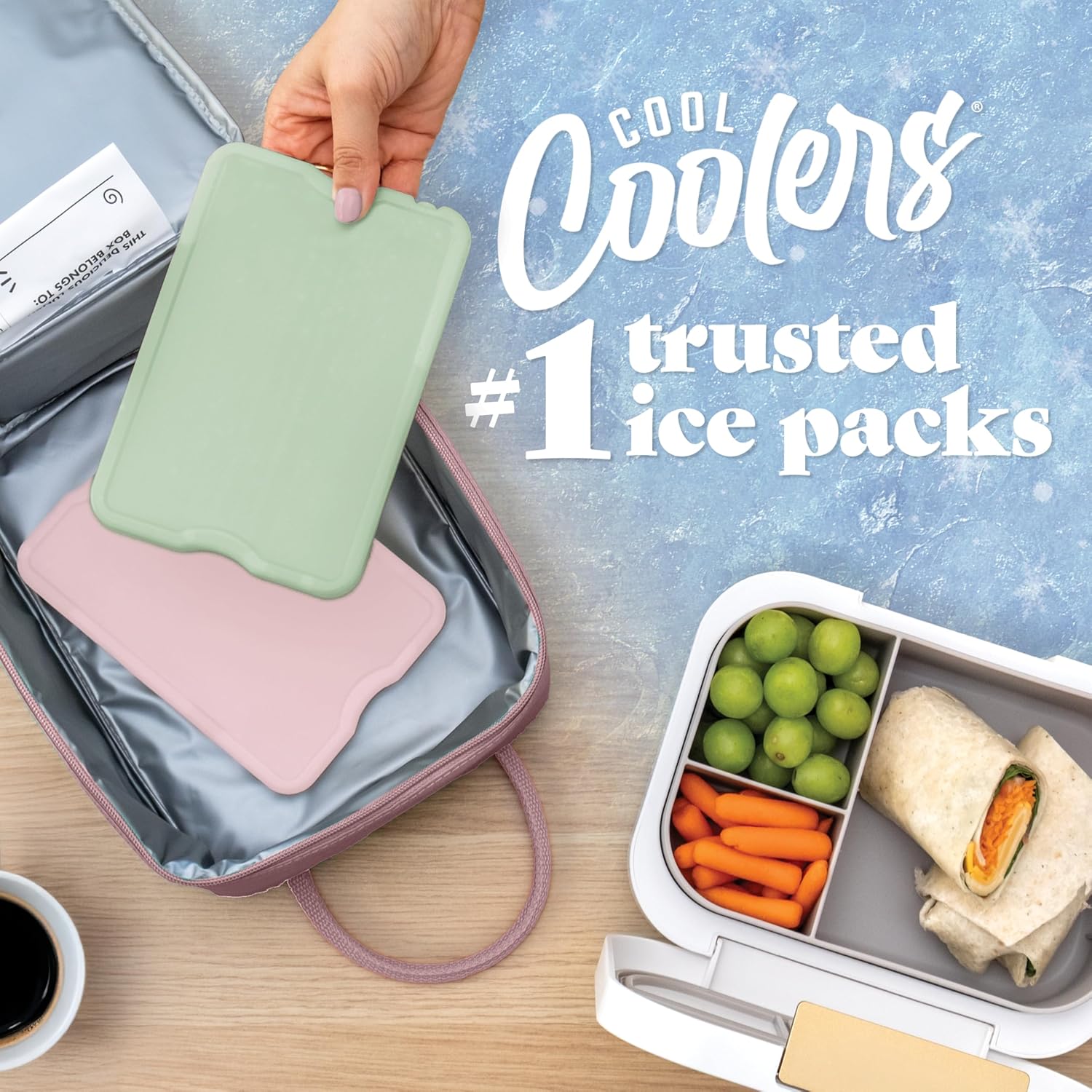Detalle 2 de Cool Coolers by Fit & Fresh XL Slim Reusable Ice Packs (4-Pack) — Quick-Freeze, Space-Saving Cooler Packs