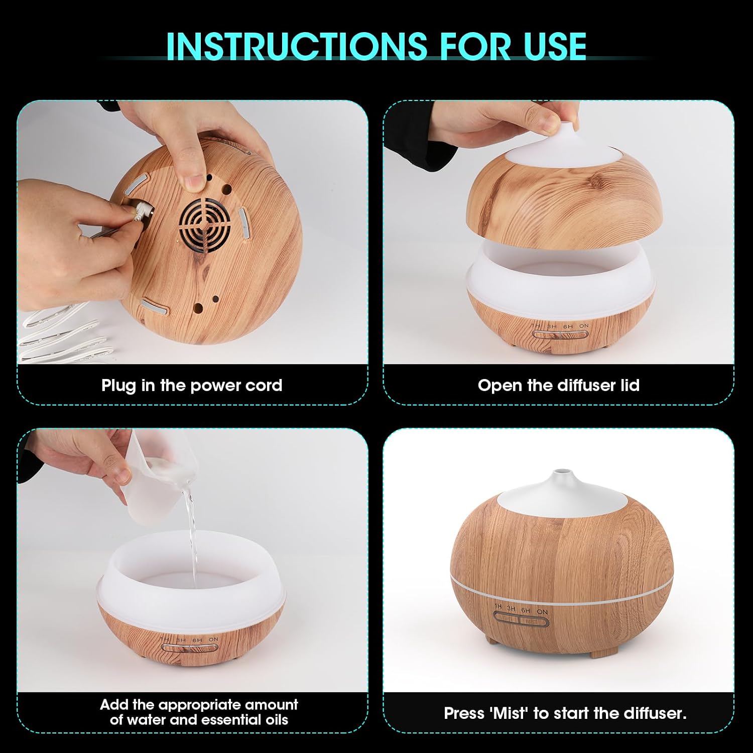 Thumbnail 5 de Aroma Diffuser 500ML Ultraschall für Schlafzimmer