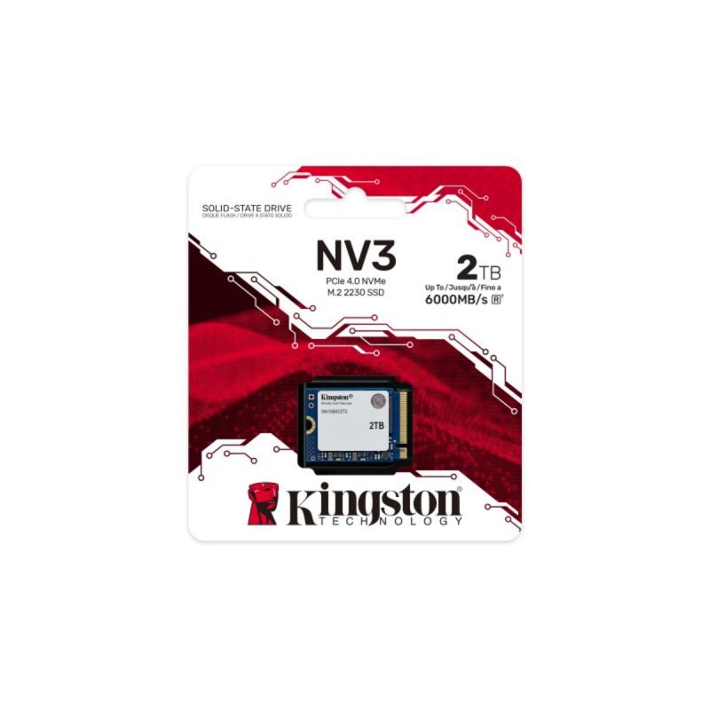 Detalle de Kingston NV3 2TB M.2 2230 PCIe 4.0 NVMe - rendimiento compacto para portátil y mini PC