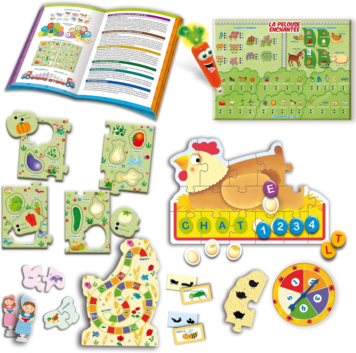 Detalle de Lisciani CAROTINA Coffret 50 Jeux pour Enfants de 3 à 6 ans – Stylo Parlant