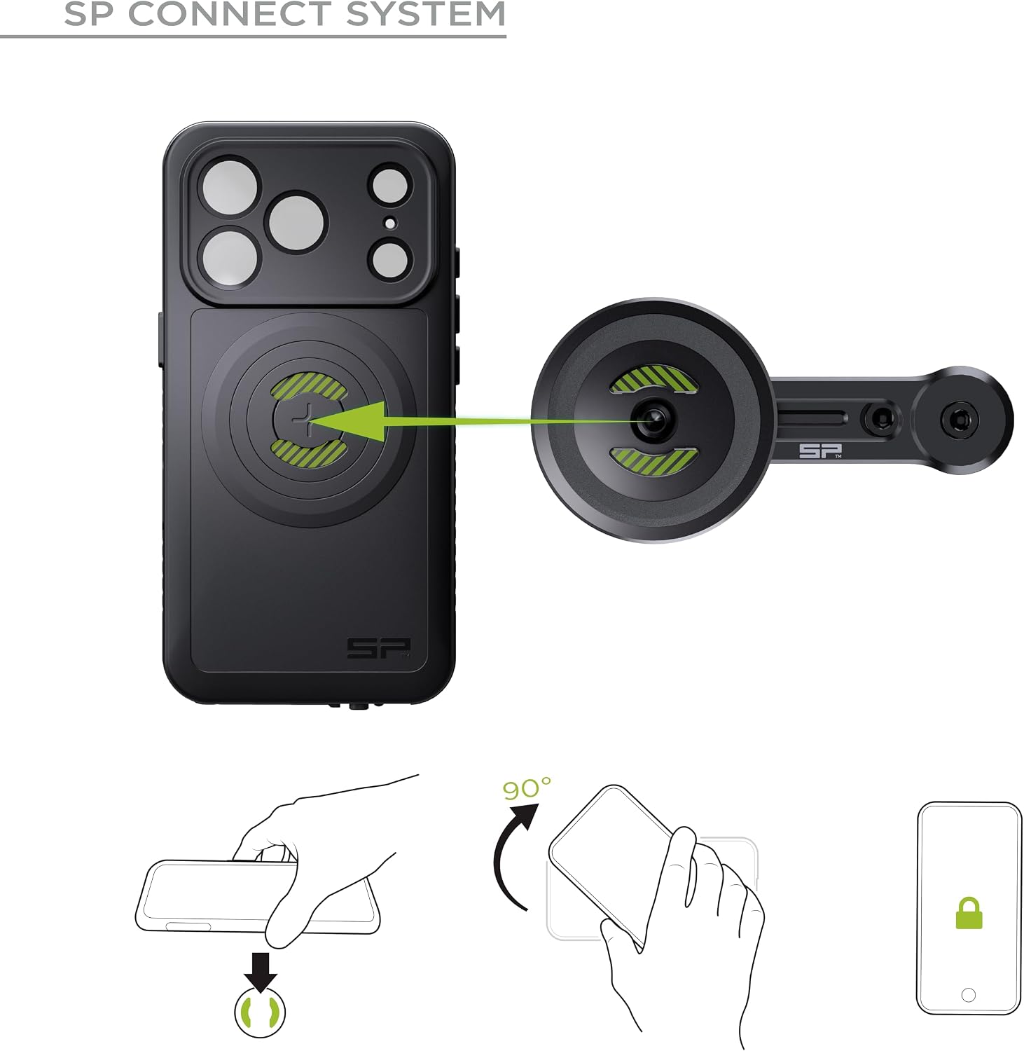 Detalle de SP CONNECT Moto Bundle II AVM Xtreme SPC+ pour iPhone 15 Pro Max – Protection militaire et charge sans fil