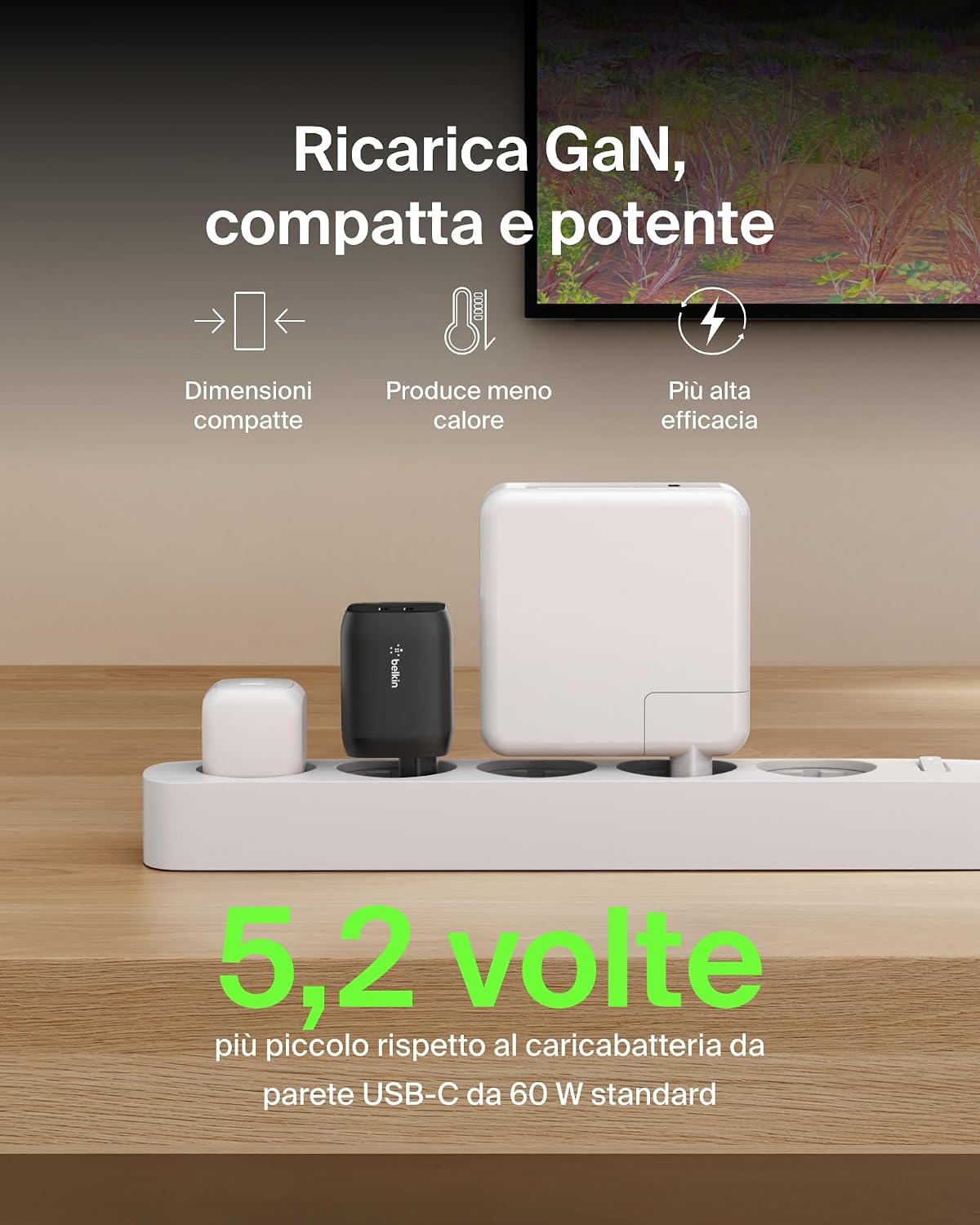 Detalle 2 de Belkin Gaming Doppio Caricatore da Muro USB-C da 65W con GaN per Nintendo Switch 2 e dispositivi USB-C PD (nero)