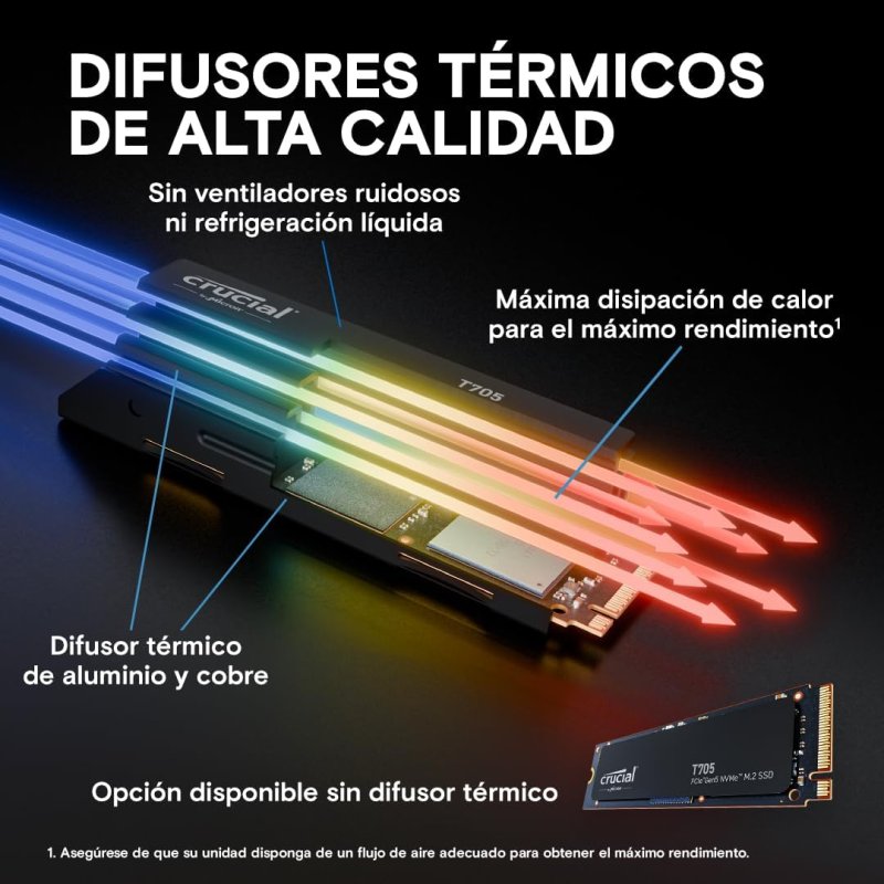 Thumbnail 3 de Crucial T705 1TB SSD M.2 PCIe Gen5 NVMe 💽