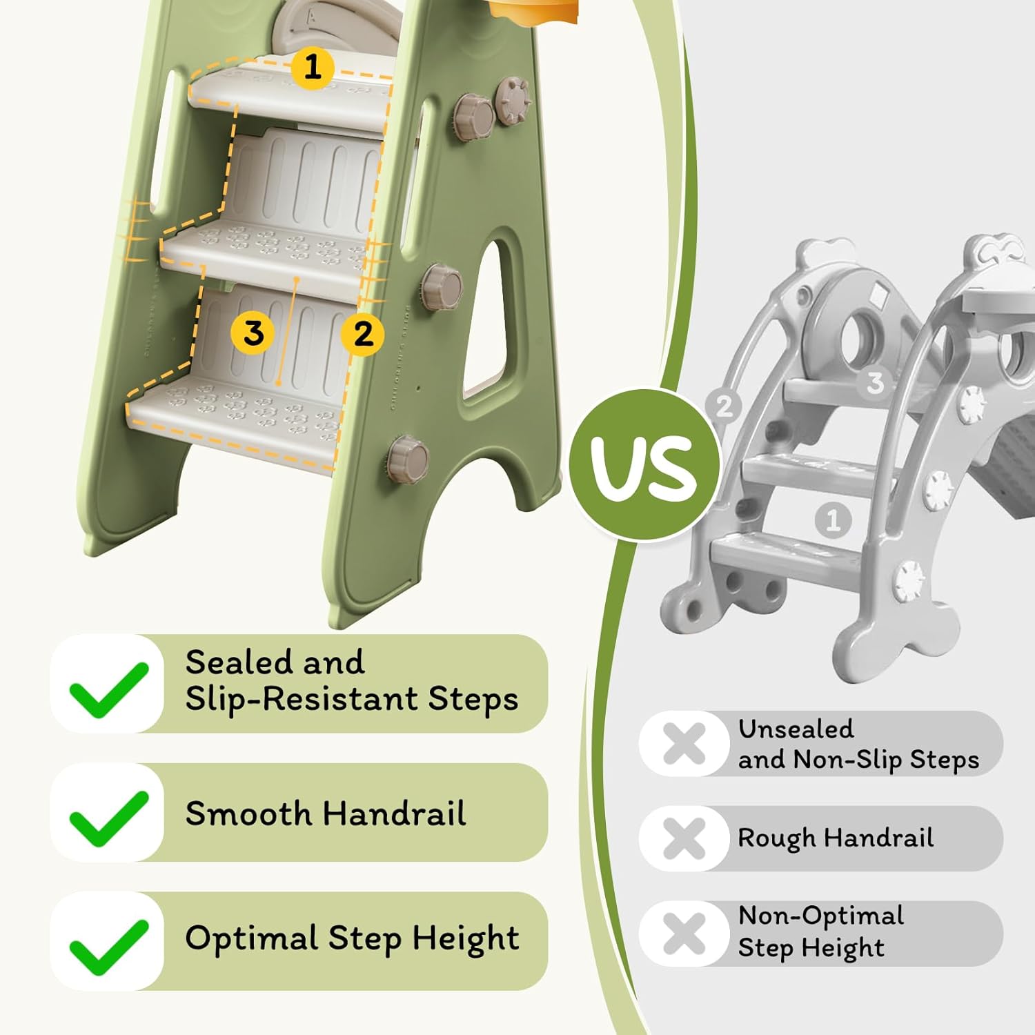 Thumbnail 4 de Indoor Toddler Slide for Kids 3-in-1 Play Climber Playset with Basketball Hoops and Ball