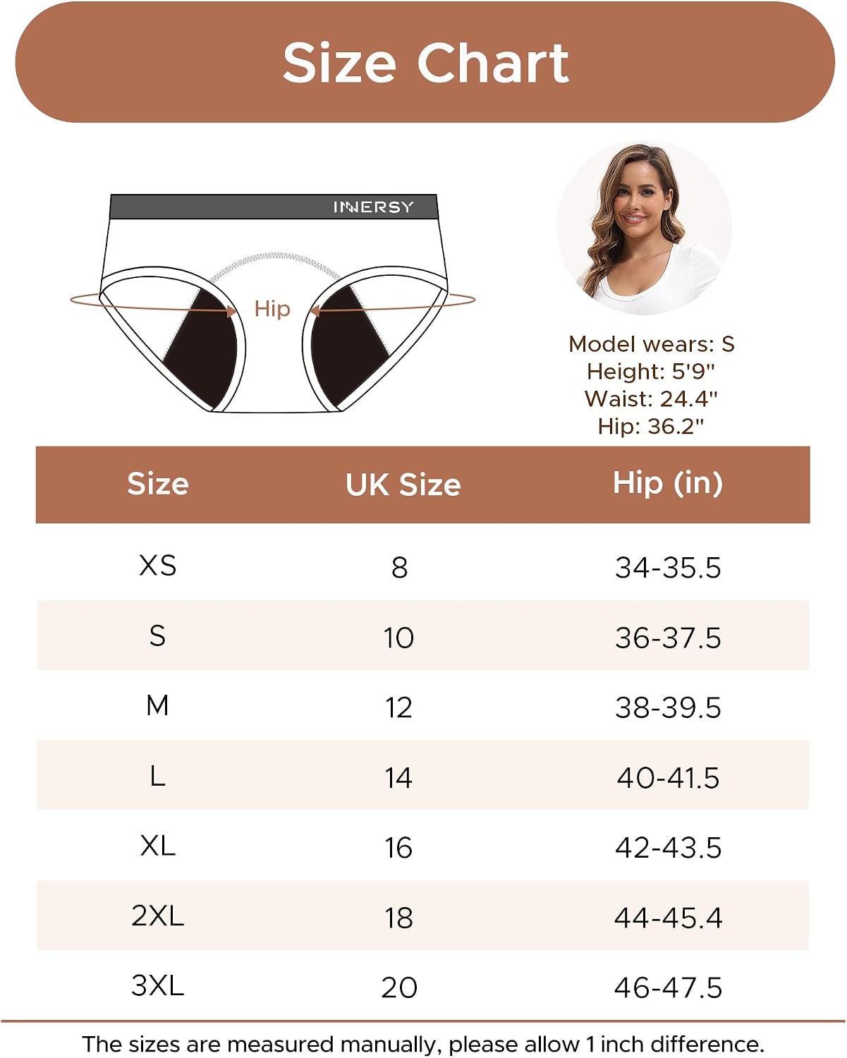 Thumbnail 5 de INNERSY Period Pants Light Flow Cotton Mid-rise Leakproof Knickers (Pack of 3)