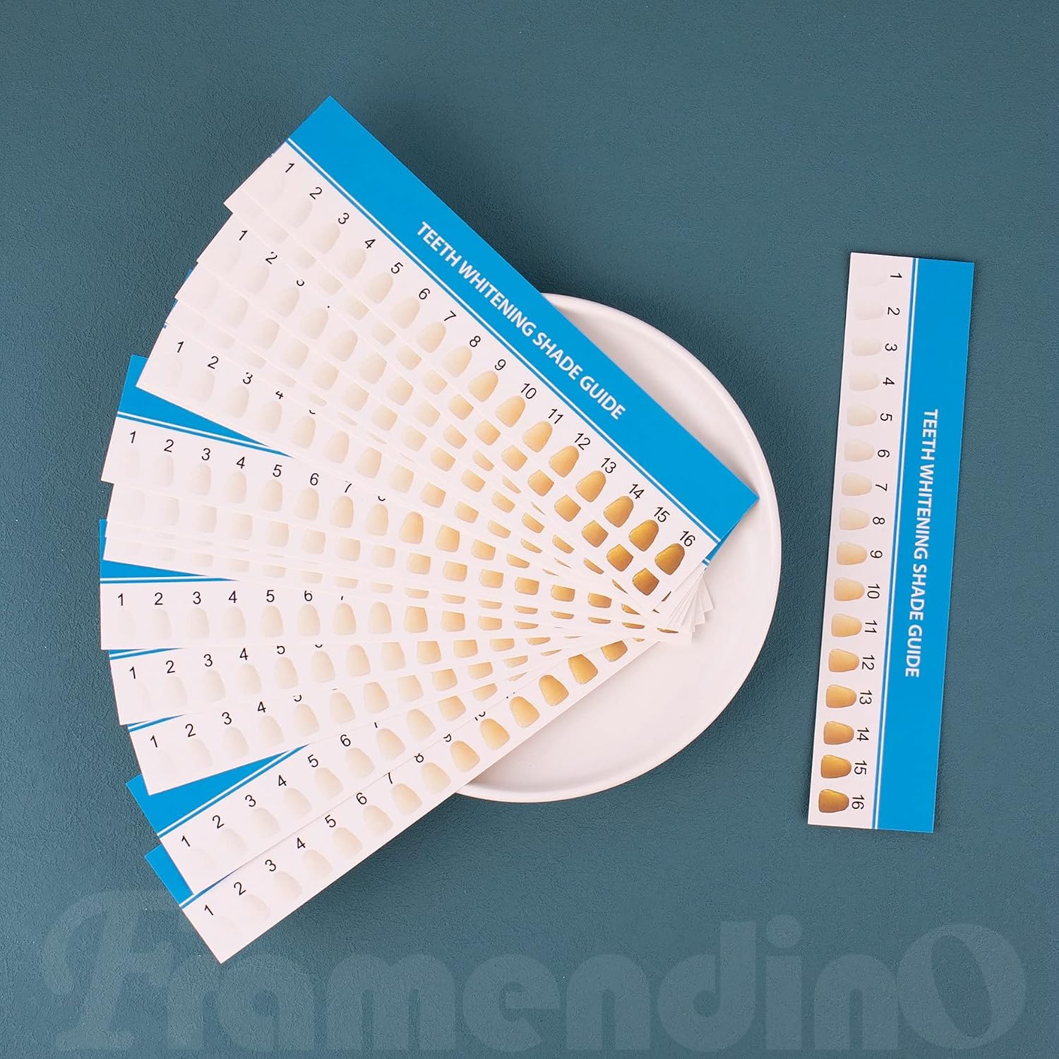 Thumbnail 6 de Framendino 歯のホワイトニング用シェードガイド 50枚入り 紙製・約6.9 x 1.5インチ