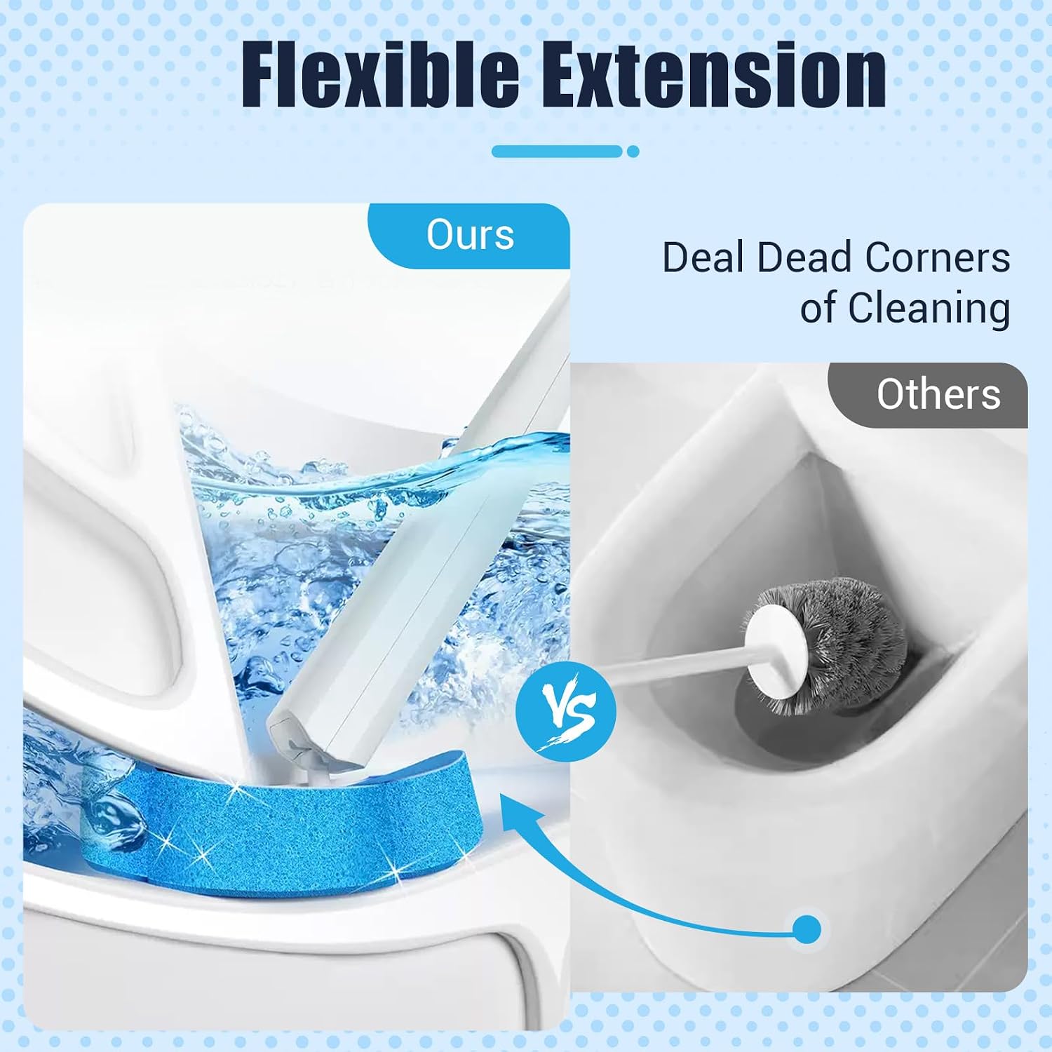 Detalle 2 de zxevg Disposable Toilet Brush & Holder Set with 48 Refills: A practical, hygienic cleaning solution
