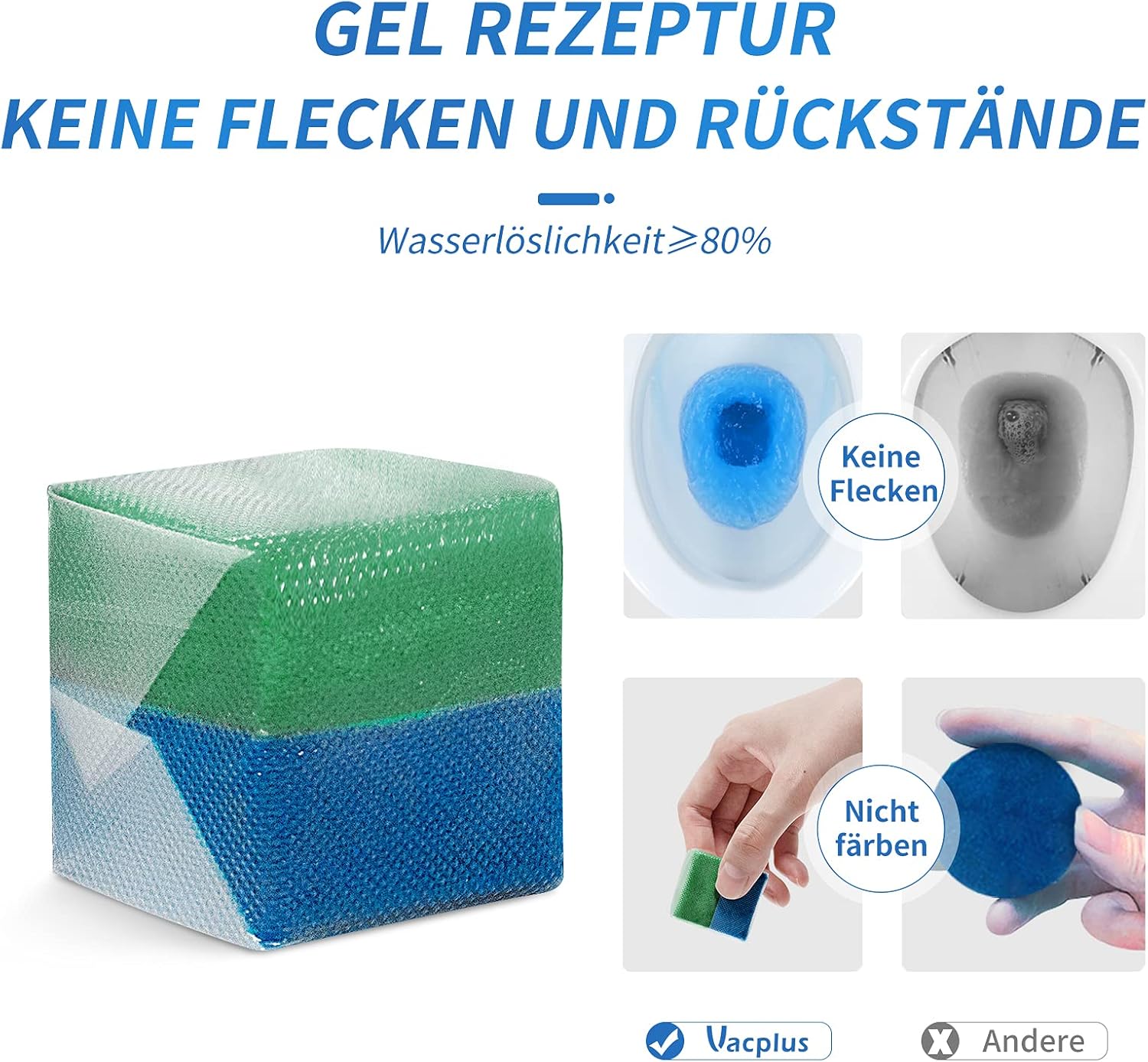Thumbnail 2 de Vacplus WC Reiniger Duo-Aktiv Reinigungswürfel 12 Stück 🚽