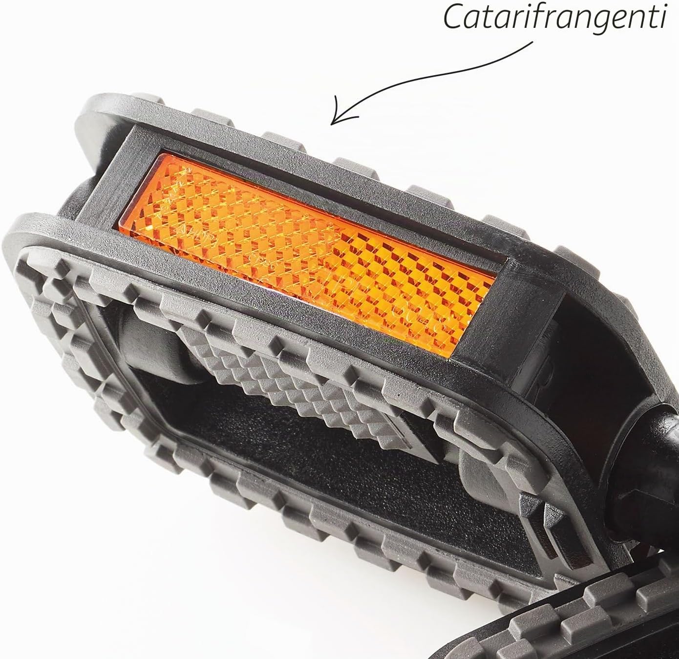Detalle de Pedali Fischer antiscivolo con catarifrangenti per tutte le biciclette – nero