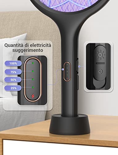Thumbnail 5 de YISSVIC Racchetta Zanzare Elettrica 4000V 1500mAh USB-C ricaricabile