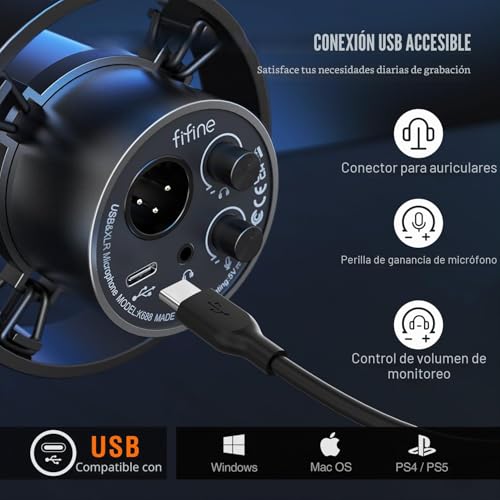 Thumbnail 3 de FIFINE XLR Studio: Micrófono dinámico para podcast y streaming con USB y XLR