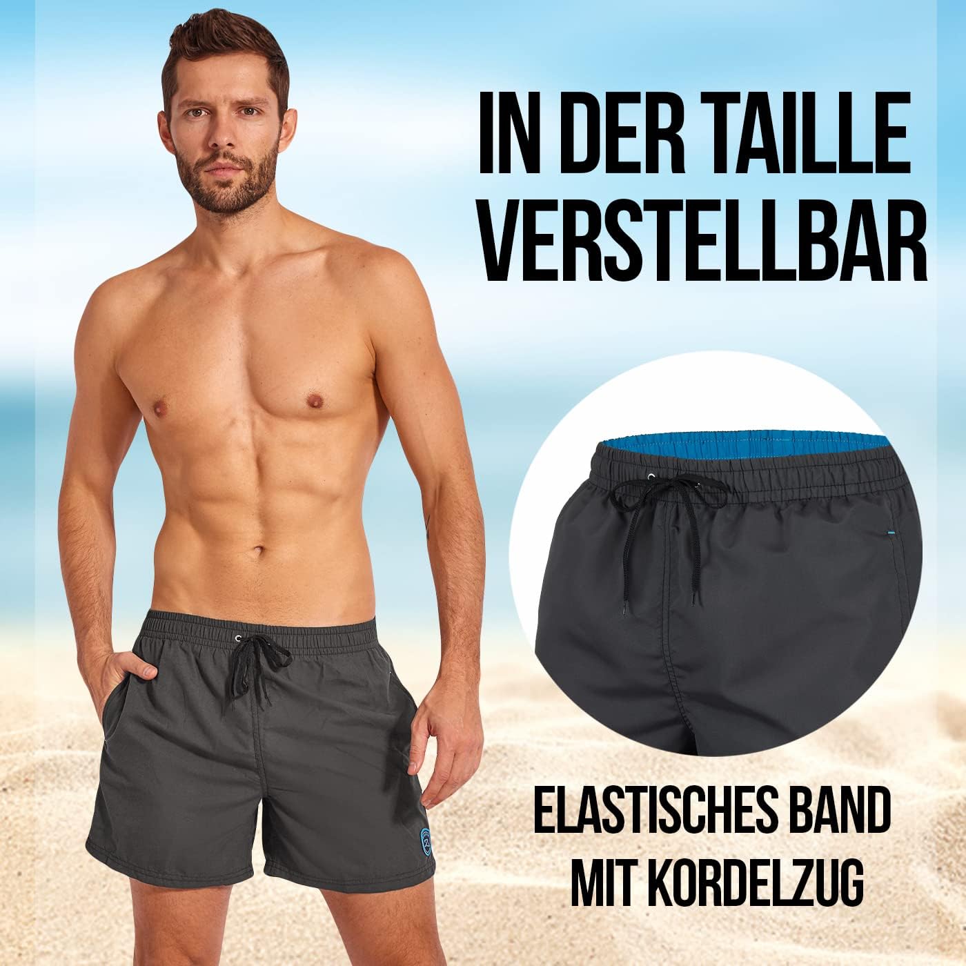 Detalle 2 de Zagano Badehose Herren 5106 mit Schnelltrocknung