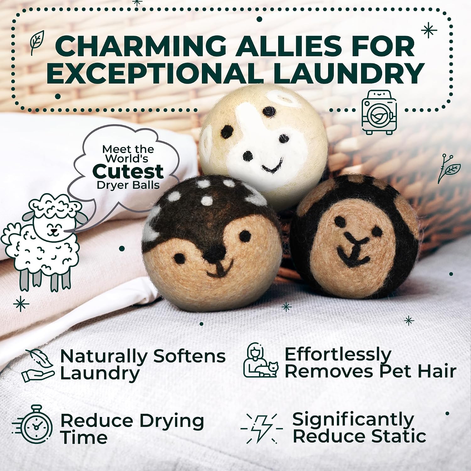 Detalle 2 de Wool Dryer Balls, 6-Pack