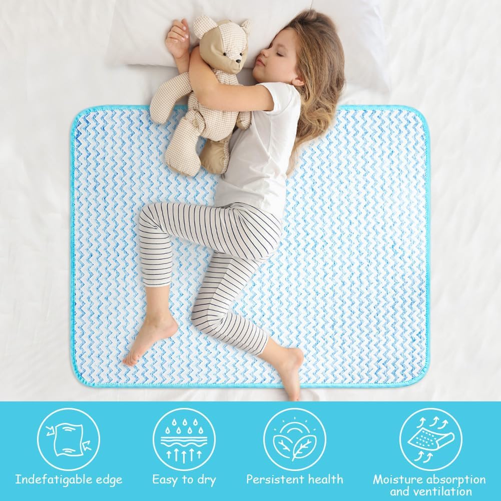 Detalle de Coprimaterasso per bambini Aolso 70 x 90 cm, blu: assorbe l’acqua e facilita l’addestramento al WC