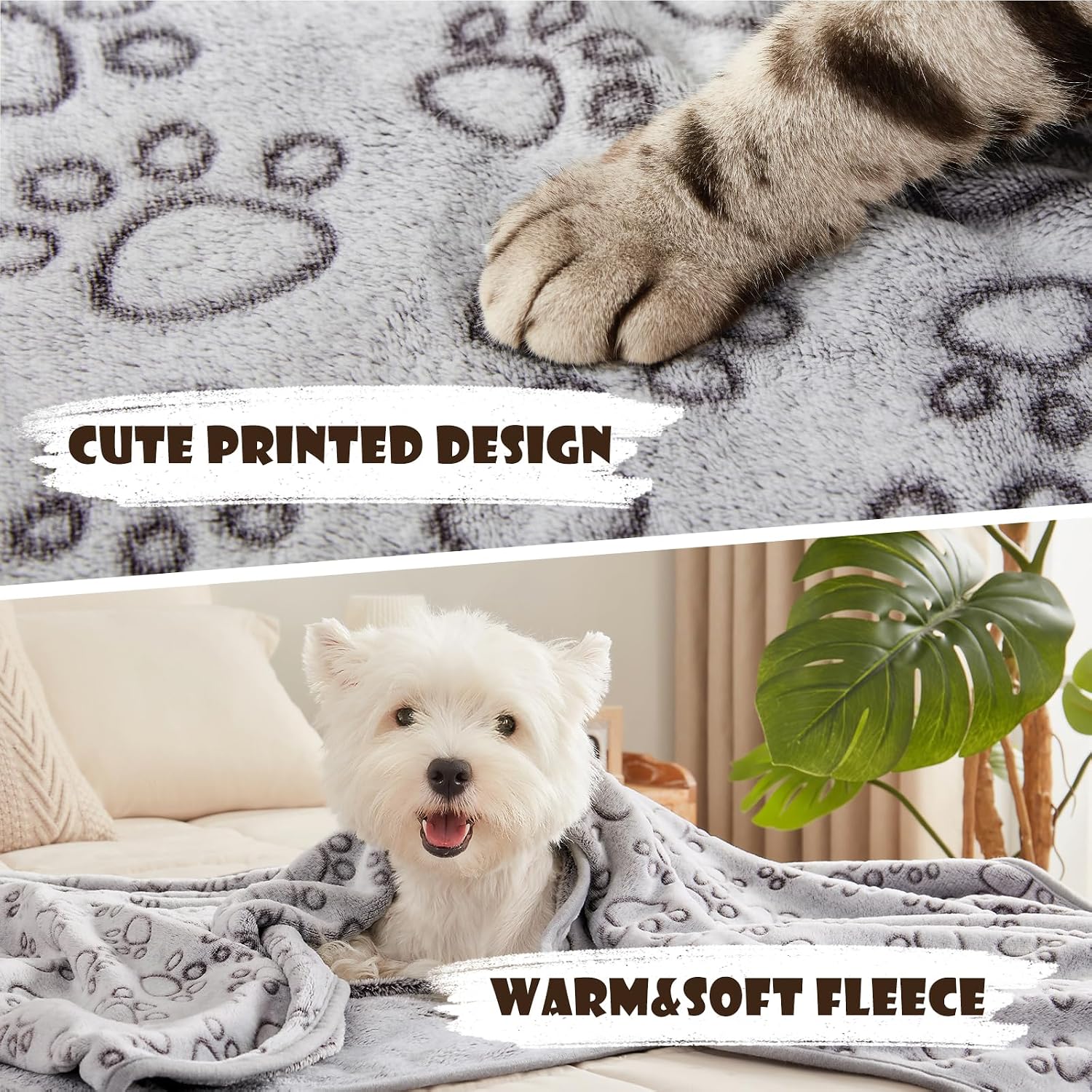 Detalle de luciphia Hundedecke Katzendecken Waschbar Flauschig – 3er-Set in 3 Größen, weich & pflegeleicht
