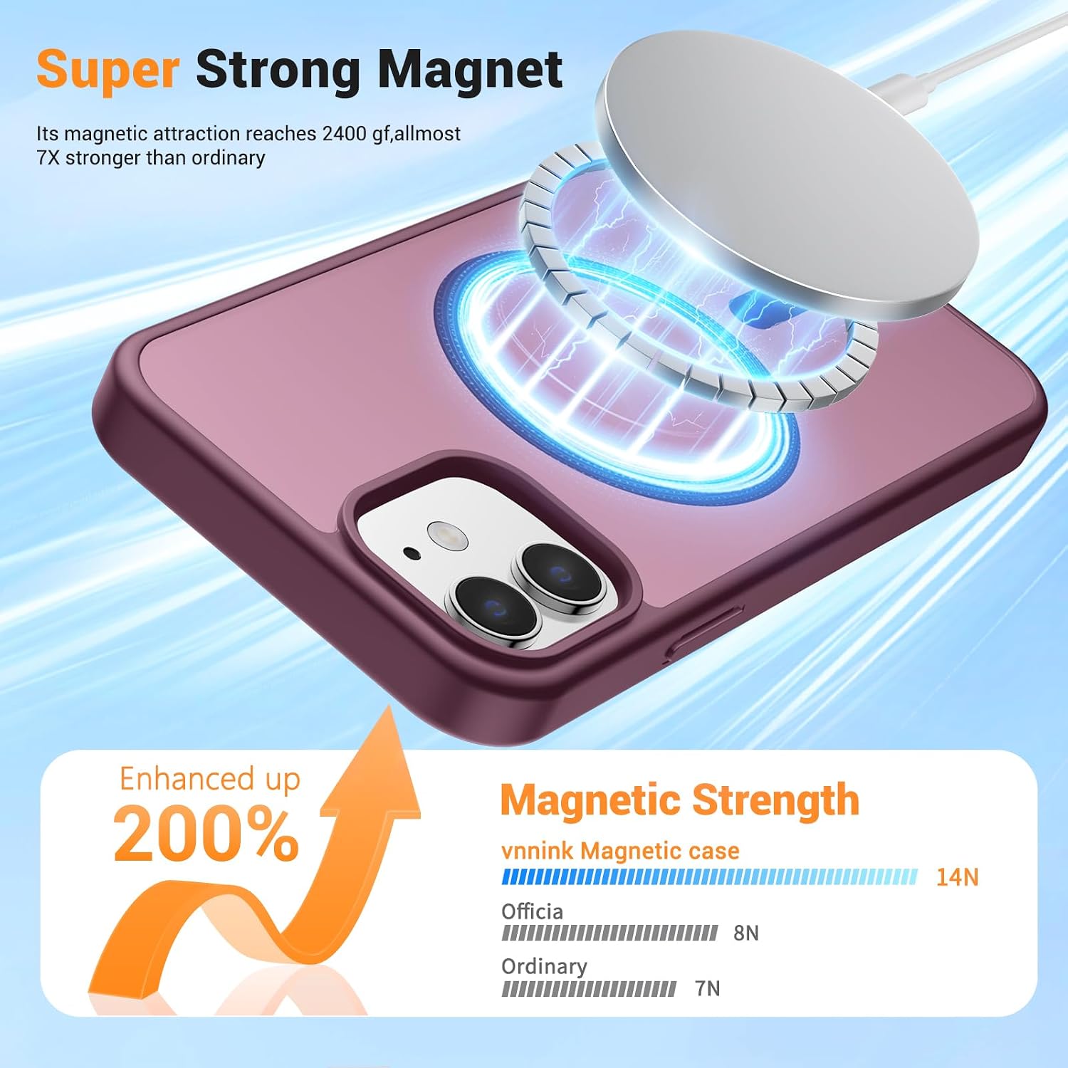 Detalle 2 de vnnink iPhone 12 Magnetic Matte Case, Slim