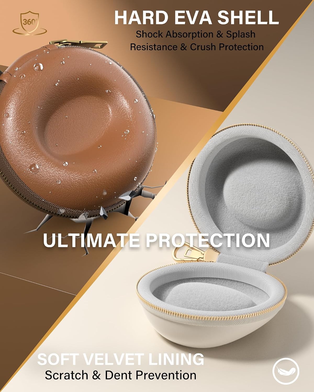 Thumbnail 6 de ProCase PC-08367889 Single Watch Travel Case, EVA Hard Shell, Carabiner, Beige