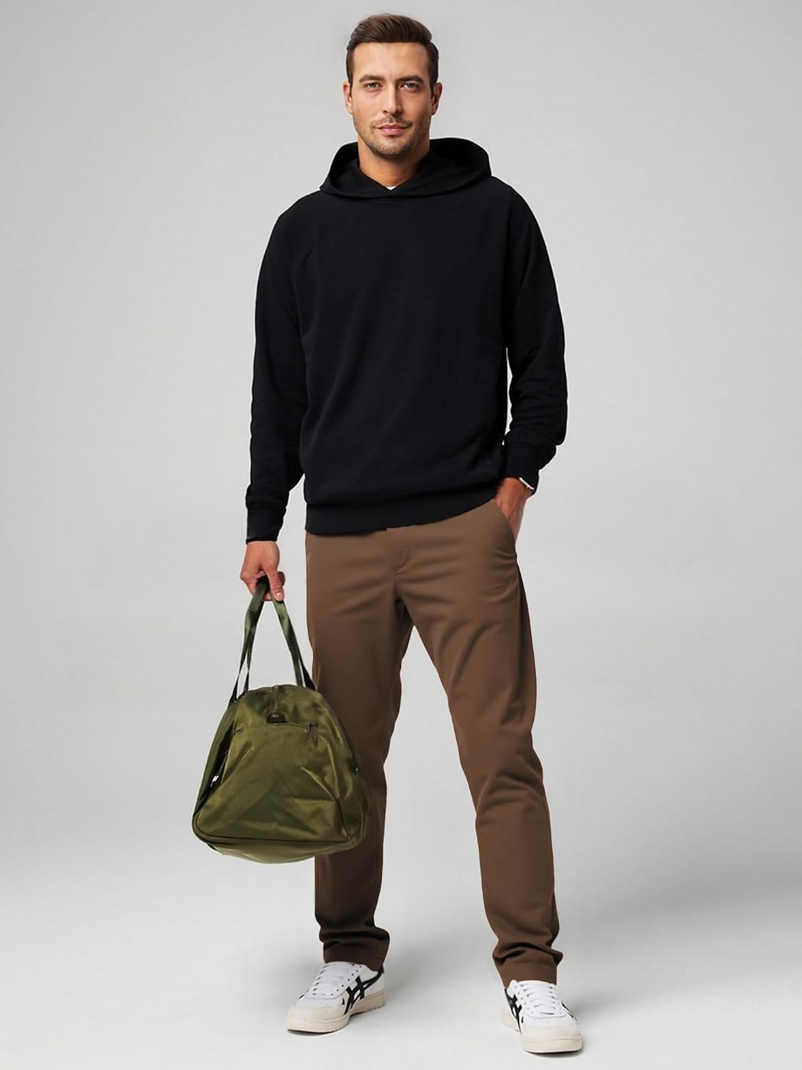 Detalle de JMIERR Men's Chino Pants Tapered Casual Elastic Waist