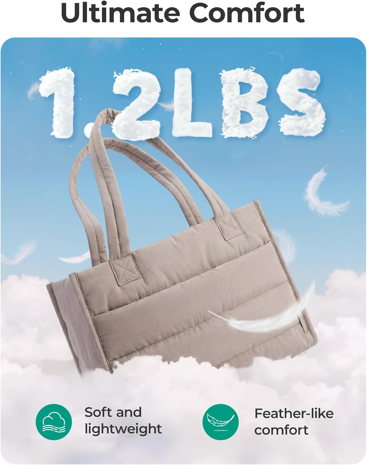 Thumbnail 3 de bagsmart 14-Inch Laptop Bag for Women: Lightweight Quilted Work Tote with Detachable Crossbody Strap