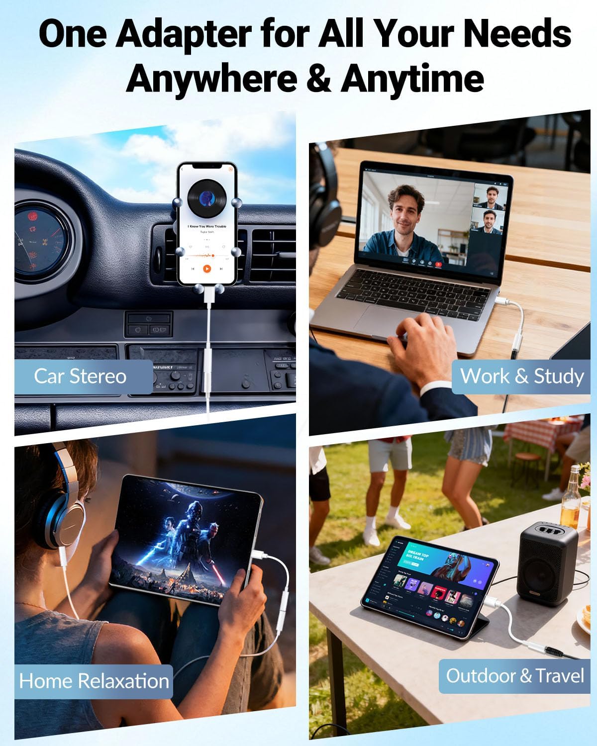 Thumbnail 6 de Seulliya USB-C to 3.5mm Headphone Jack Adapter (2-Pack) with Hi-Res DAC