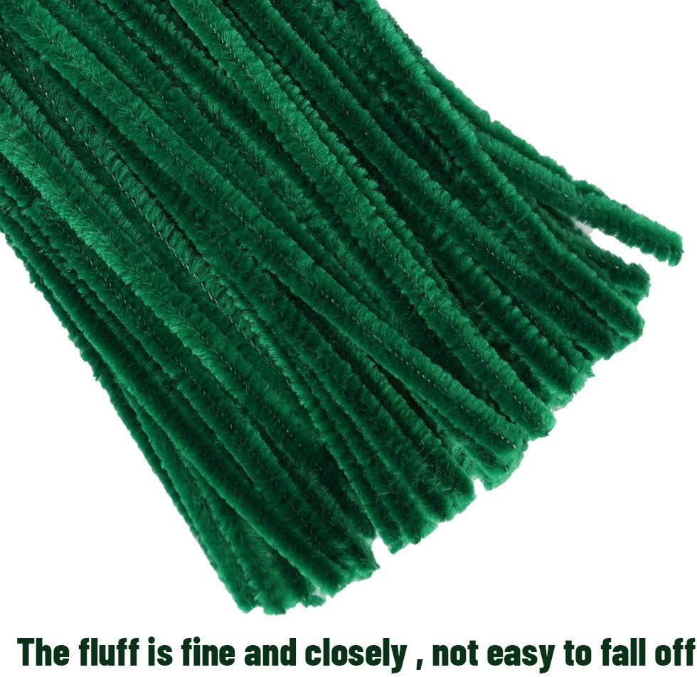 Thumbnail 3 de 100 Pieces Green Chenille Pipe Cleaners Set for DIY Crafts & Decorations