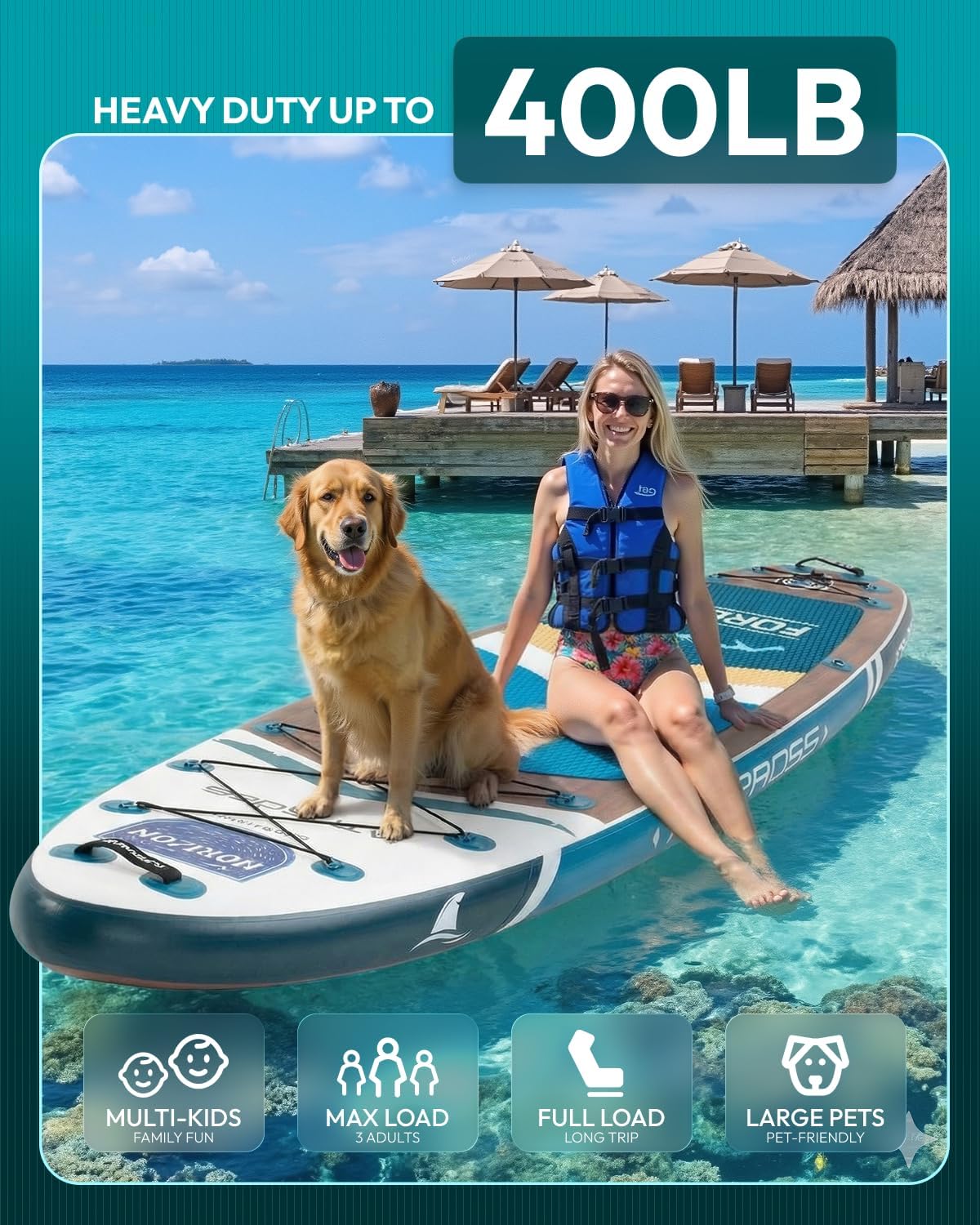 Thumbnail 1 de ATPROSS 10'6'' Inflatable Stand Up Paddle Board with Kayak Seat and All-In-One Accessories Kit