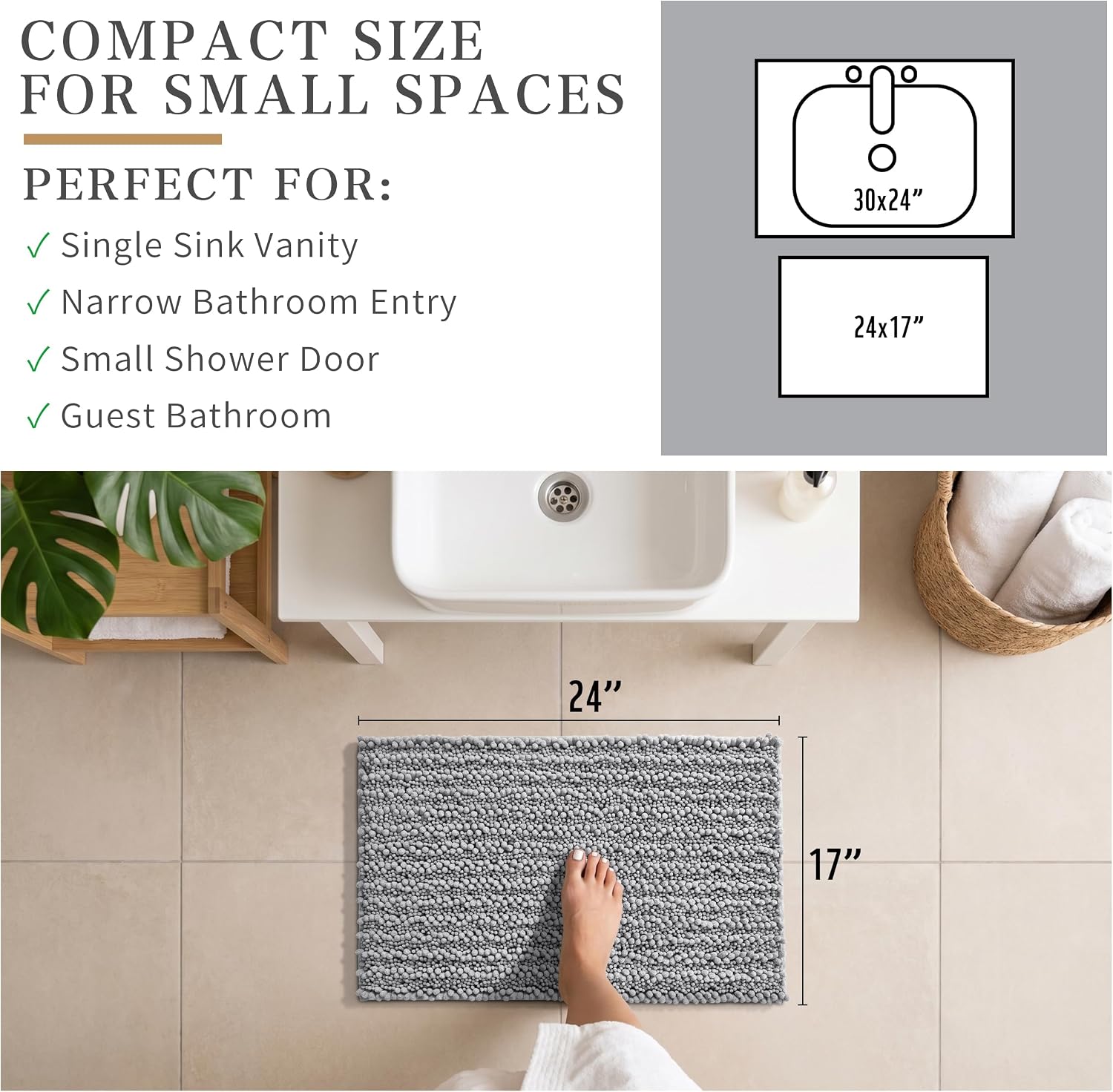 Thumbnail 1 de Yimobra Bath Mat 24x17 Inch