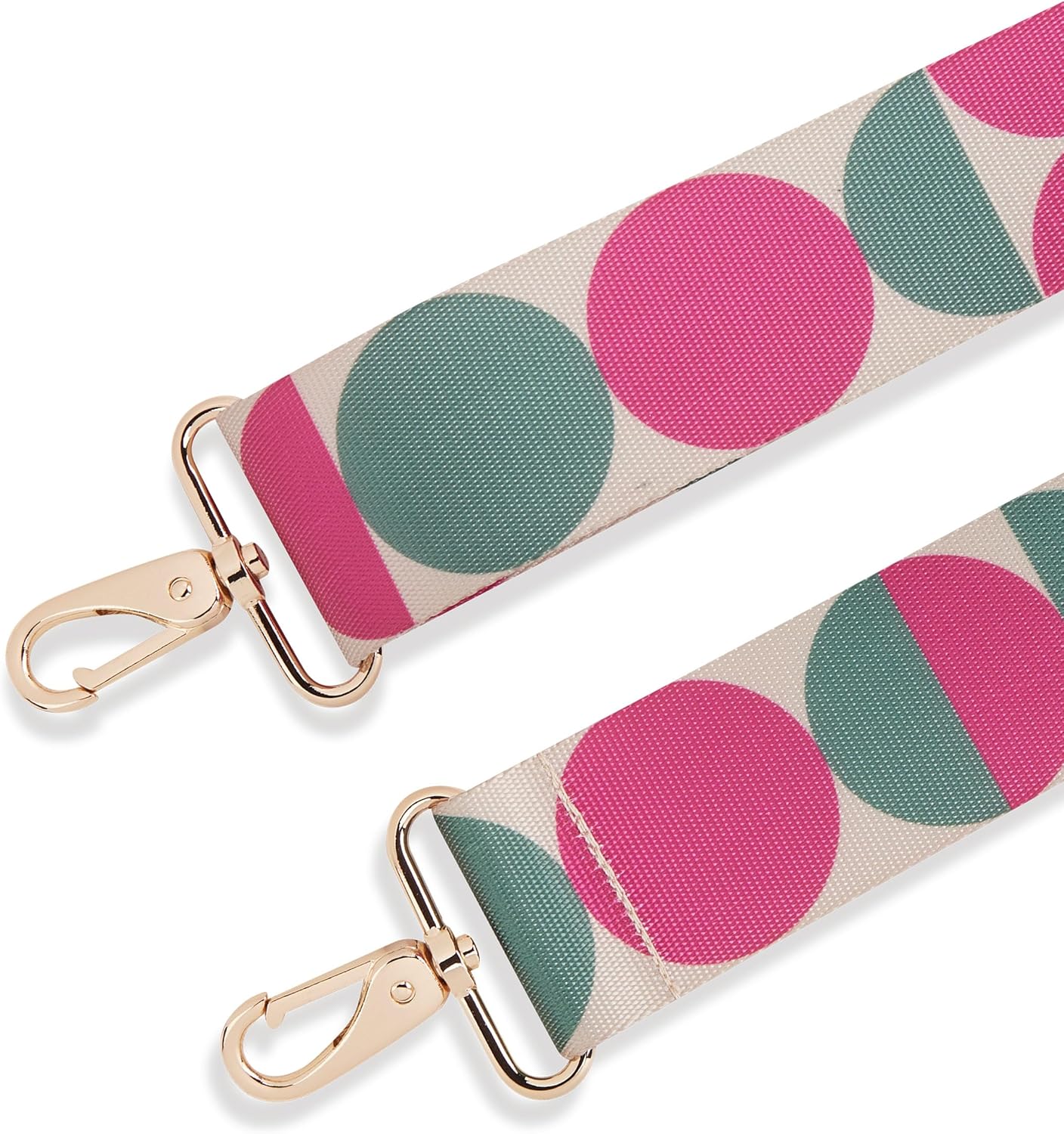 Detalle de Expatrié Jeanne Cercles Rose – bandoulière pour sac à main, sangle interchangeable amovible et réglable
