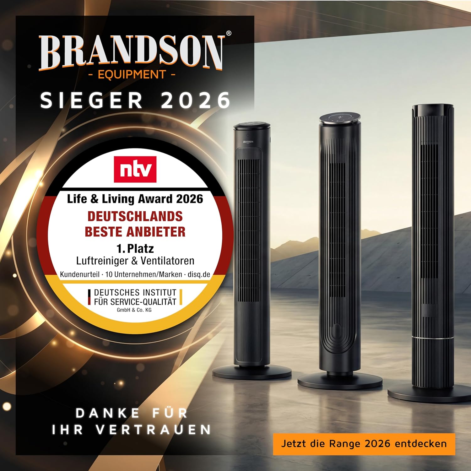 Thumbnail 6 de Brandson Turmventilator ECO GREEN – DC Motor, leise, Oszillation, Fernbedienung