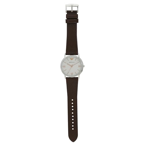 Thumbnail 4 de Emporio Armani AR11173 Men’s Watch — 41mm Silver Stainless Steel Case with Brown Leather Strap